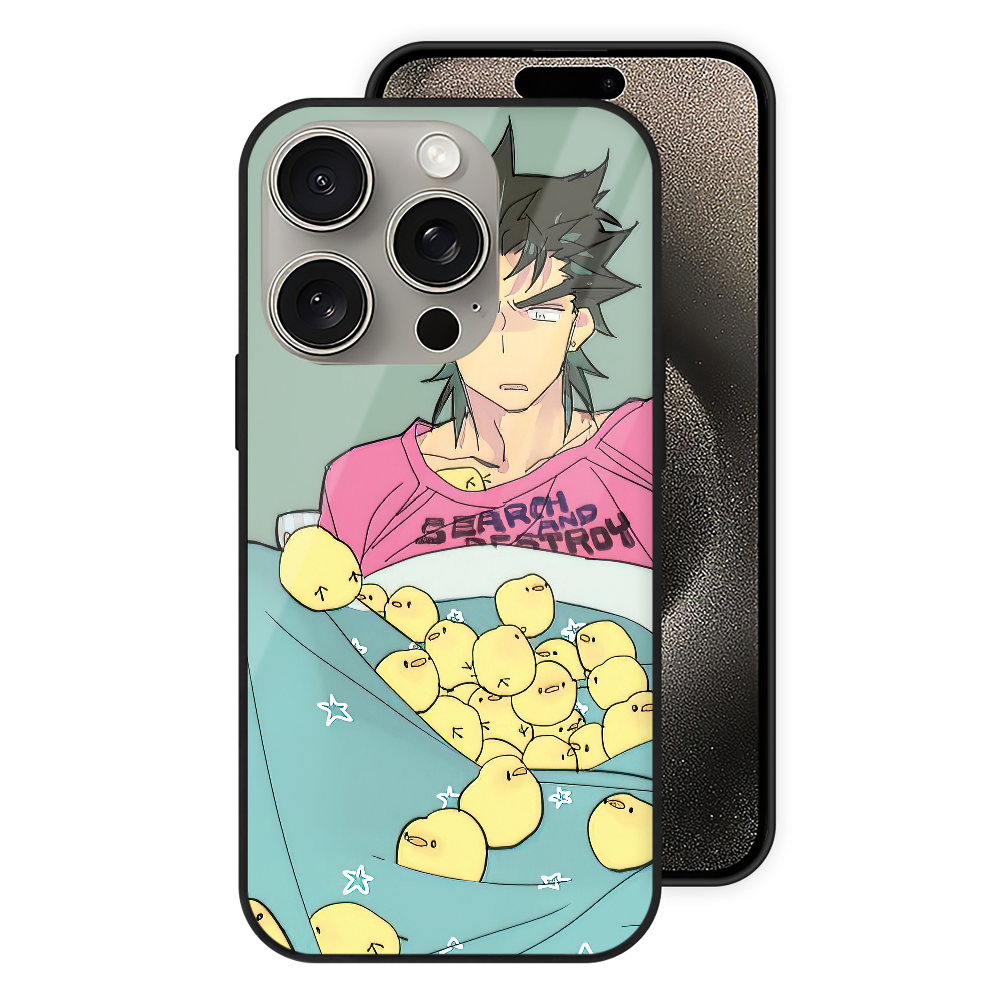 （画像用） ジョジョの奇妙な冒険 JoJo's Bizarre Adventure 【iPhone15Pro対応】スマホケース 耐衝撃＆黄変防止 背面ガラス