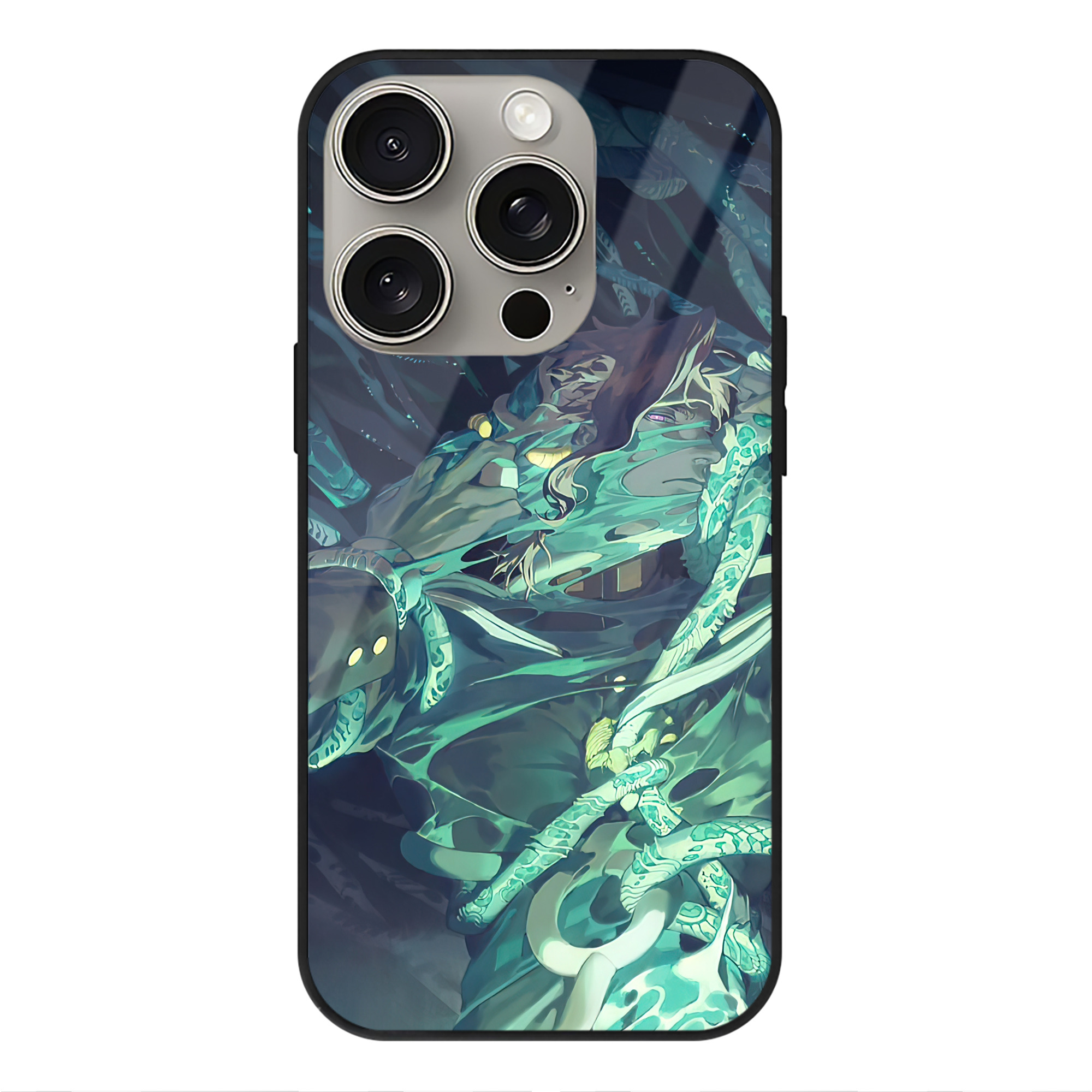 （画像用） ジョジョの奇妙な冒険 JoJo's Bizarre Adventure 【iPhone15Pro対応】スマホケース 耐衝撃＆黄変防止 背面ガラス