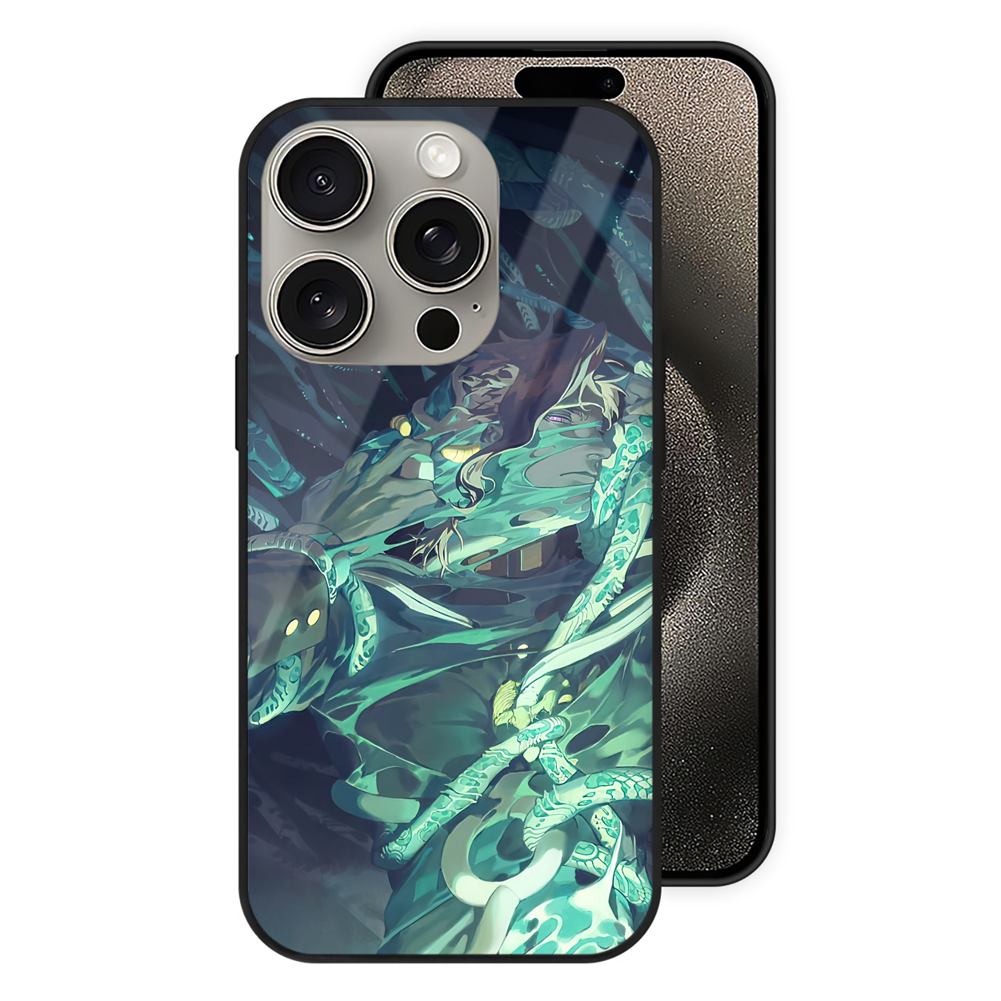 （画像用） ジョジョの奇妙な冒険 JoJo's Bizarre Adventure 【iPhone15Pro対応】スマホケース 耐衝撃＆黄変防止 背面ガラス