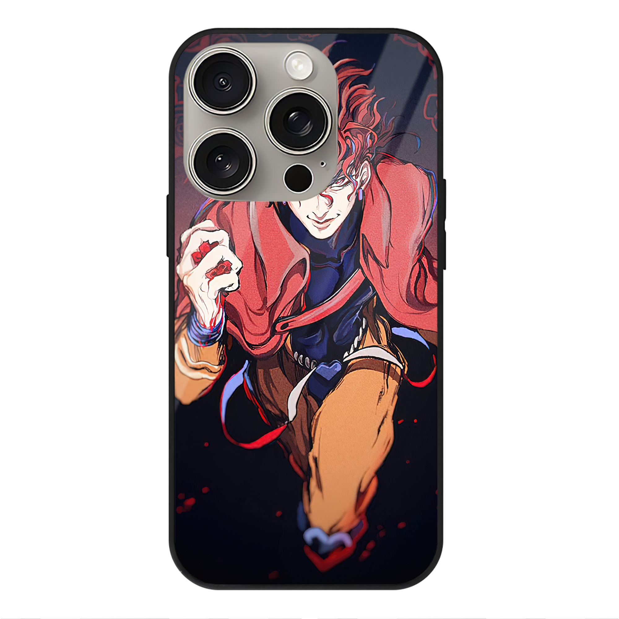 （画像用） ジョジョの奇妙な冒険 JoJo's Bizarre Adventure 【iPhone15Pro対応】スマホケース 耐衝撃＆黄変防止 背面ガラス
