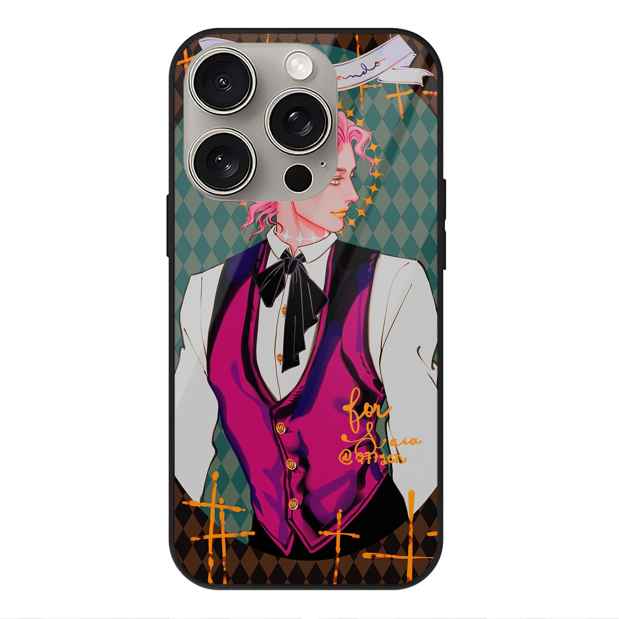 （画像用） ジョジョの奇妙な冒険 JoJo's Bizarre Adventure 【iPhone15Pro対応】スマホケース 耐衝撃＆黄変防止 背面ガラス