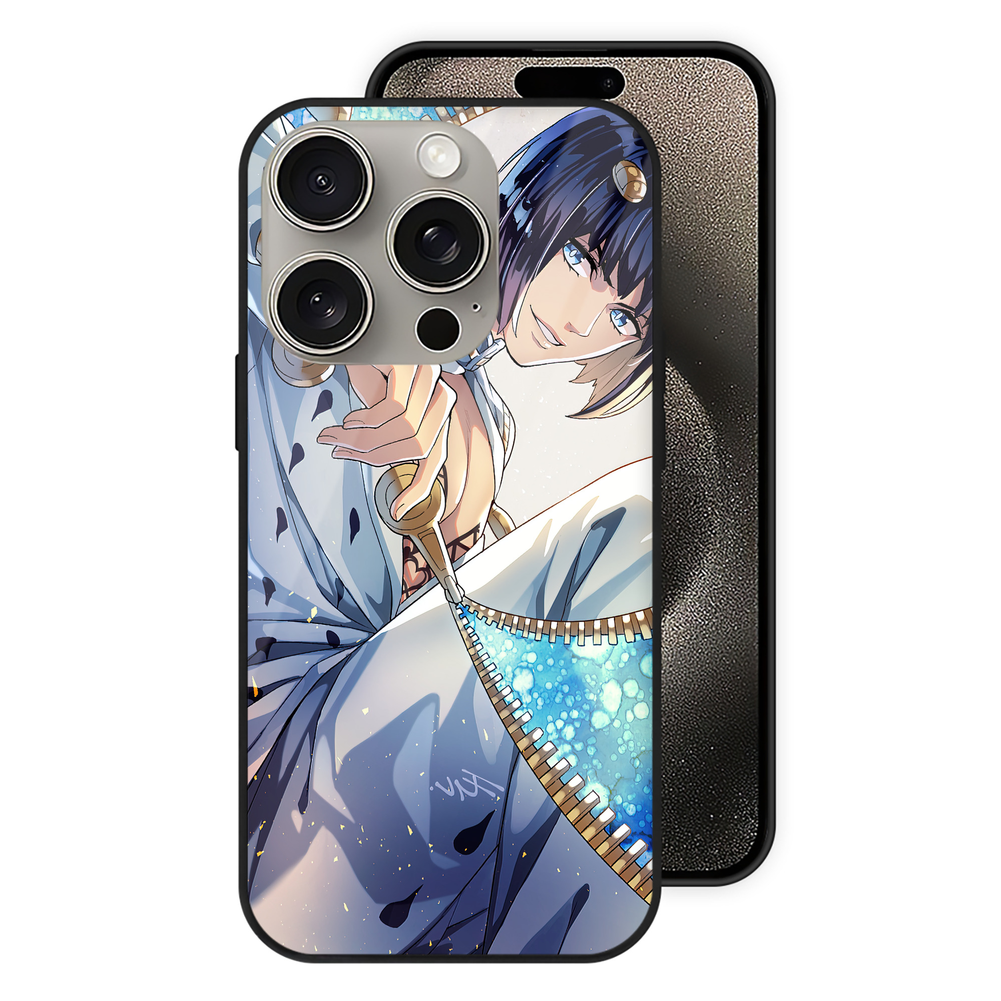（画像用） ジョジョの奇妙な冒険 JoJo's Bizarre Adventure 【iPhone15Pro対応】スマホケース 耐衝撃＆黄変防止 背面ガラス