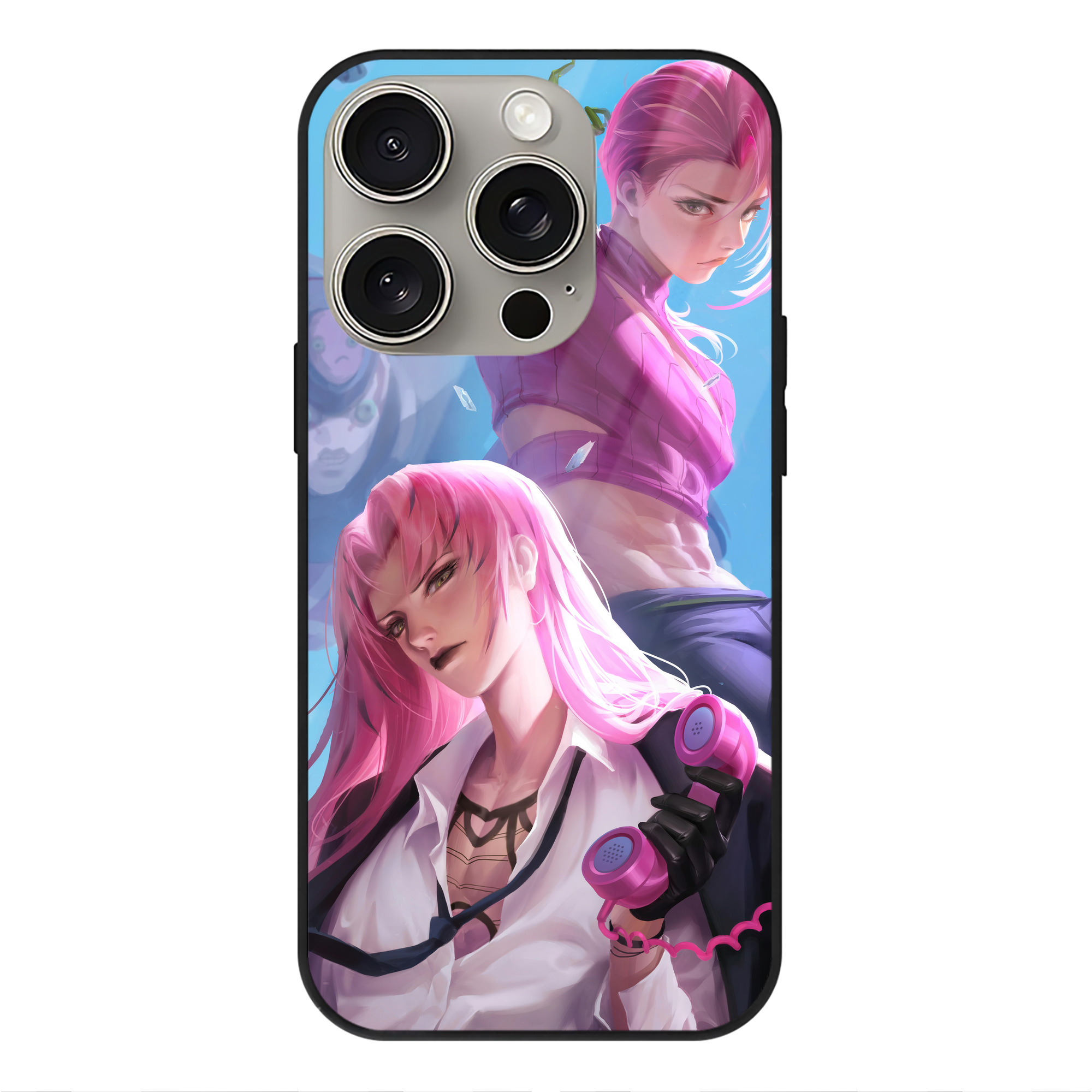 （画像用） ジョジョの奇妙な冒険 JoJo's Bizarre Adventure 【iPhone15Pro対応】スマホケース 耐衝撃＆黄変防止 背面ガラス