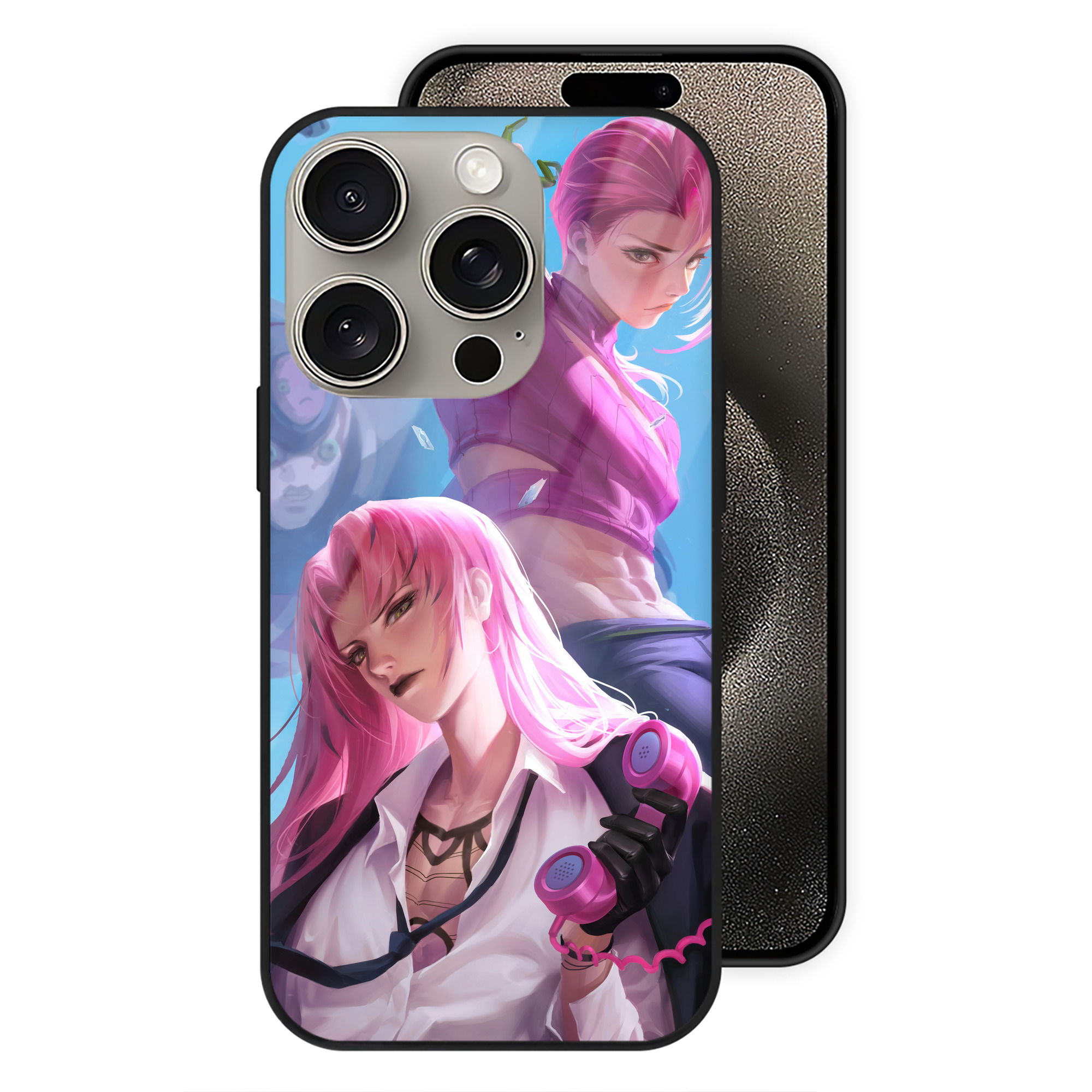 （画像用） ジョジョの奇妙な冒険 JoJo's Bizarre Adventure 【iPhone15Pro対応】スマホケース 耐衝撃＆黄変防止 背面ガラス