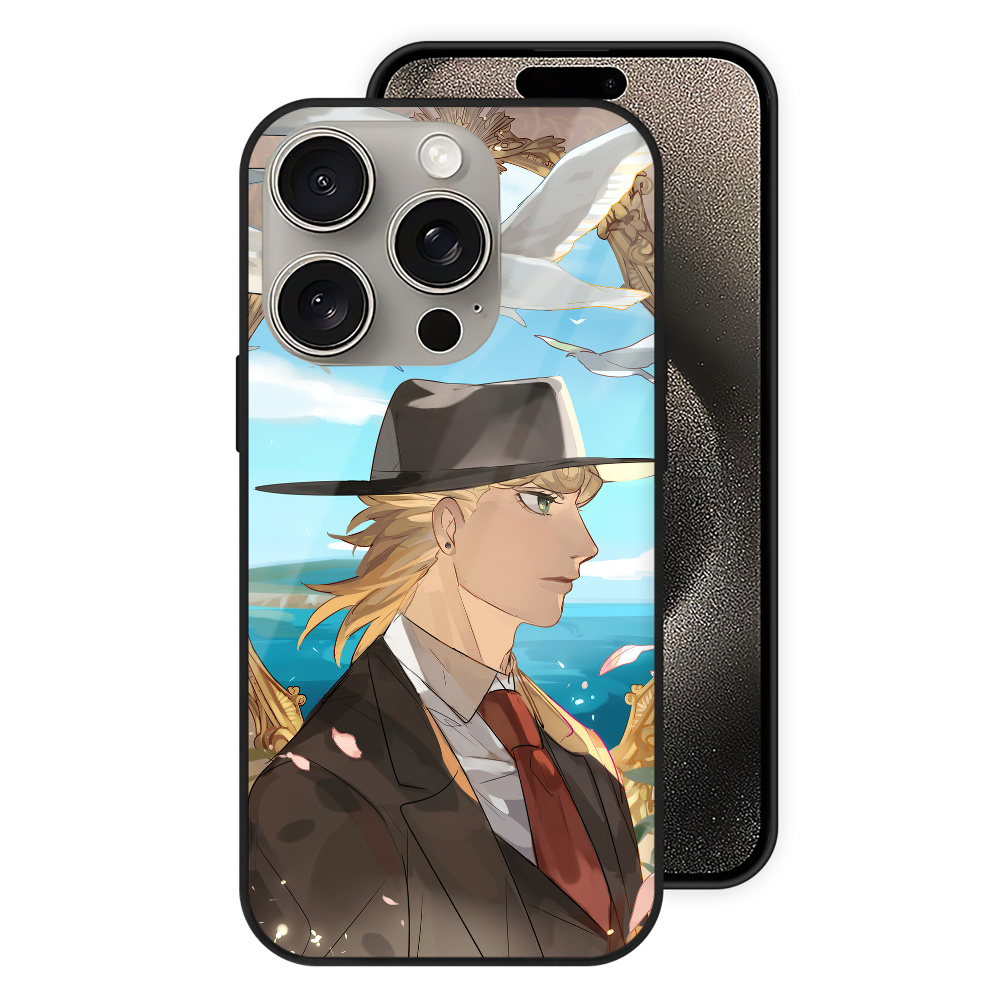 （画像用） ジョジョの奇妙な冒険 JoJo's Bizarre Adventure 【iPhone15Pro対応】スマホケース 耐衝撃＆黄変防止 背面ガラス