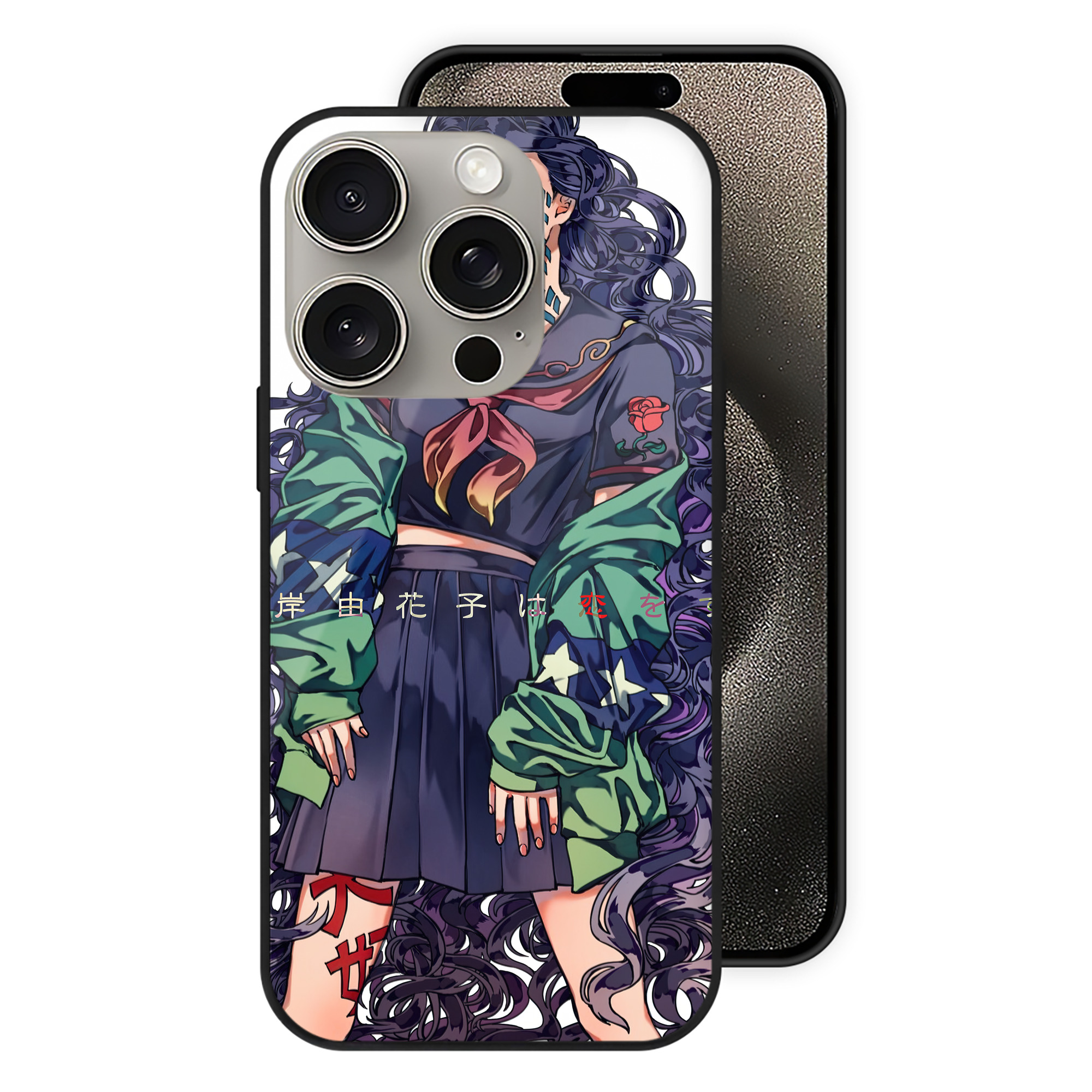 （画像用） ジョジョの奇妙な冒険 JoJo's Bizarre Adventure 【iPhone15Pro対応】スマホケース 耐衝撃＆黄変防止 背面ガラス