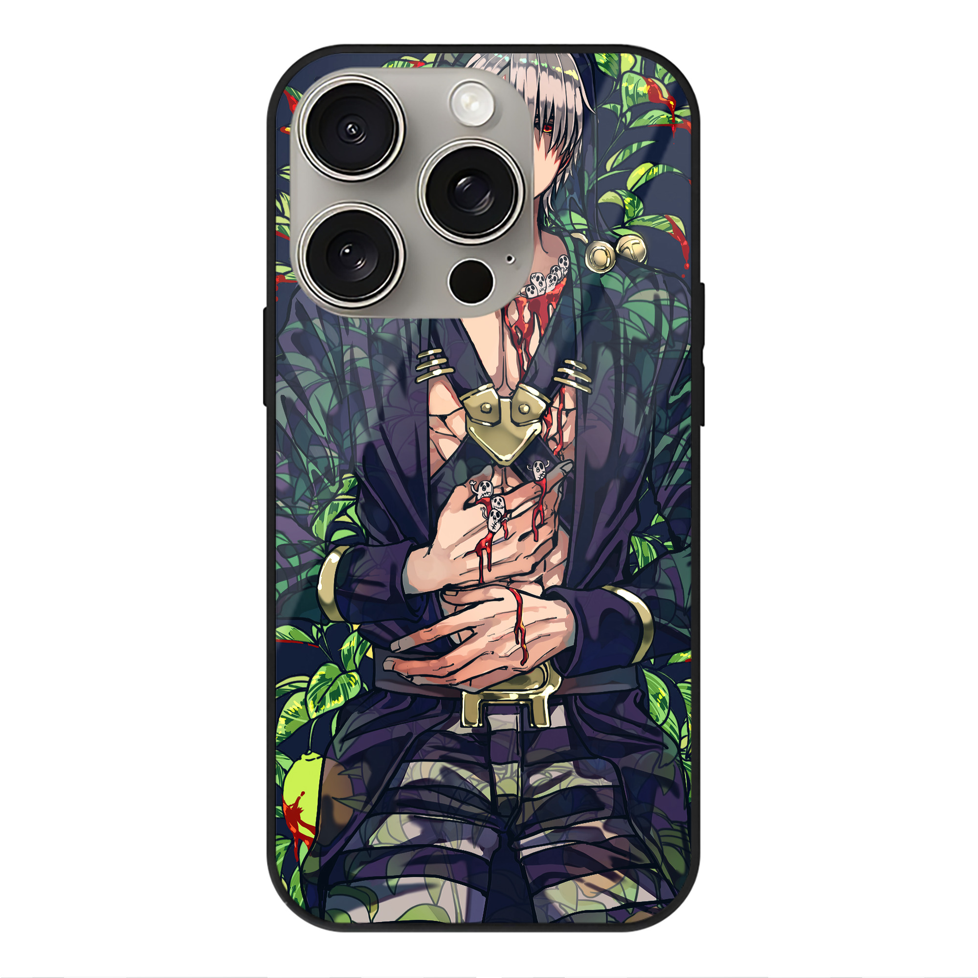 （画像用） ジョジョの奇妙な冒険 JoJo's Bizarre Adventure 【iPhone15Pro対応】スマホケース 耐衝撃＆黄変防止 背面ガラス