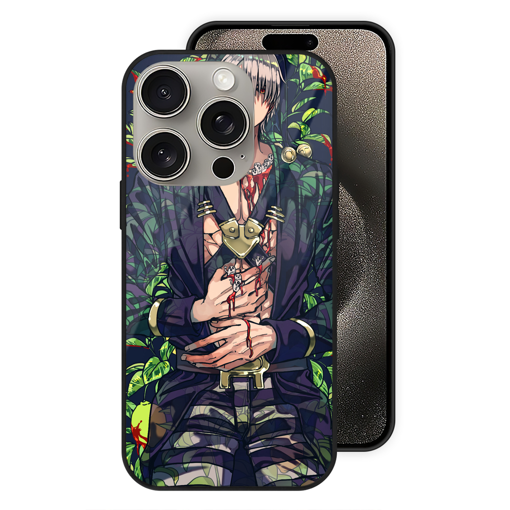 （画像用） ジョジョの奇妙な冒険 JoJo's Bizarre Adventure 【iPhone15Pro対応】スマホケース 耐衝撃＆黄変防止 背面ガラス