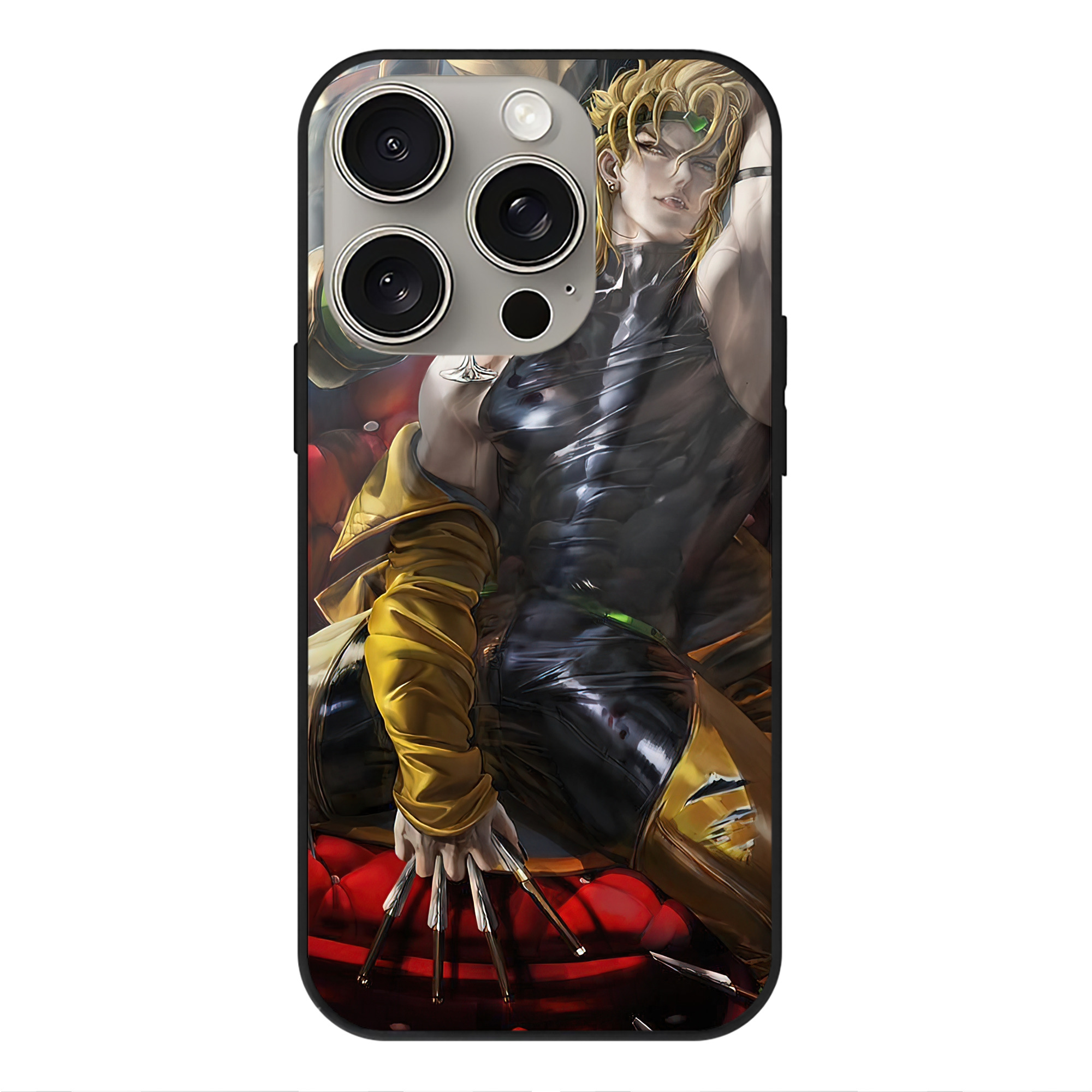 （画像用） ジョジョの奇妙な冒険 JoJo's Bizarre Adventure 【iPhone15Pro対応】スマホケース 耐衝撃＆黄変防止 背面ガラス