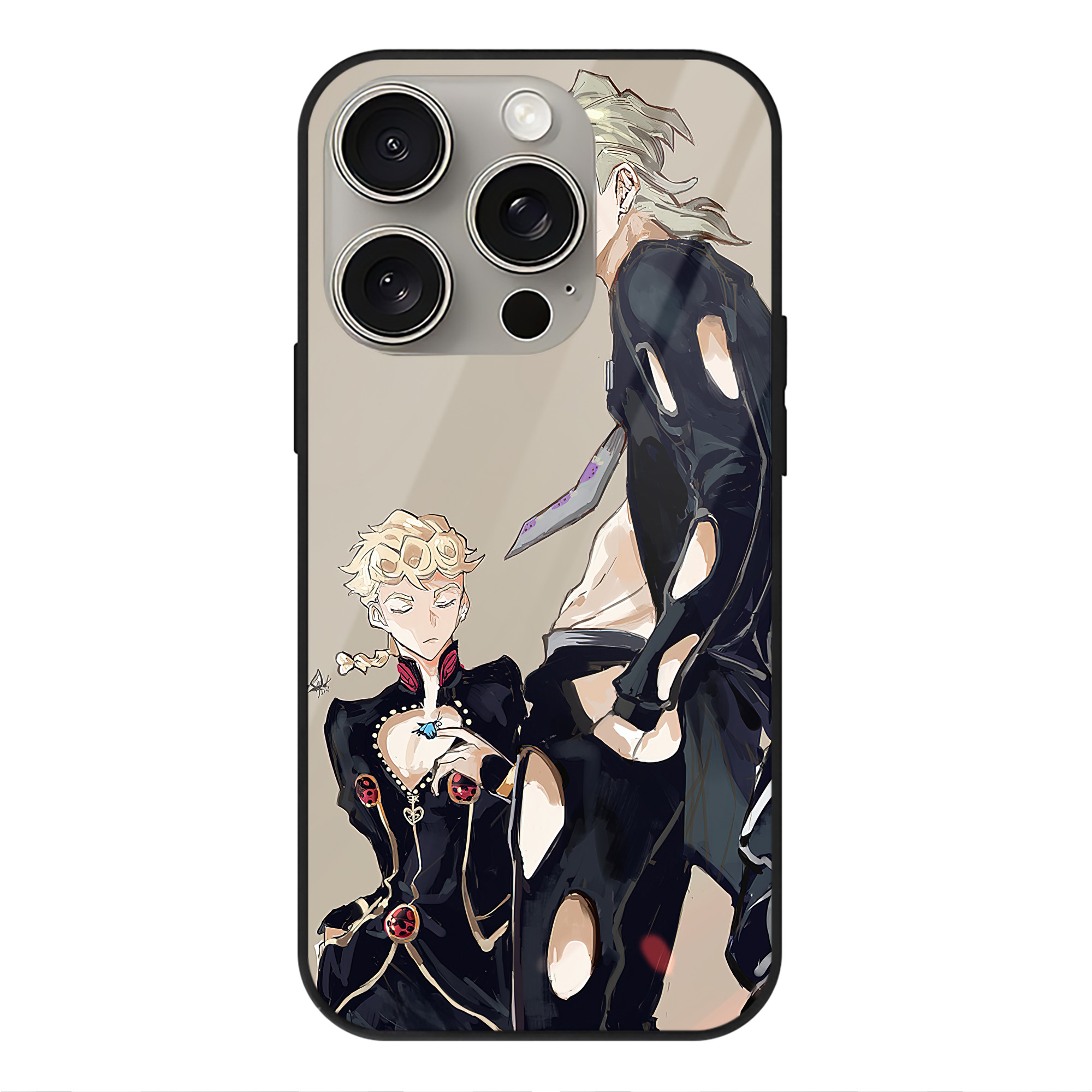 （画像用） ジョジョの奇妙な冒険 JoJo's Bizarre Adventure 【iPhone15Pro対応】スマホケース 耐衝撃＆黄変防止 背面ガラス