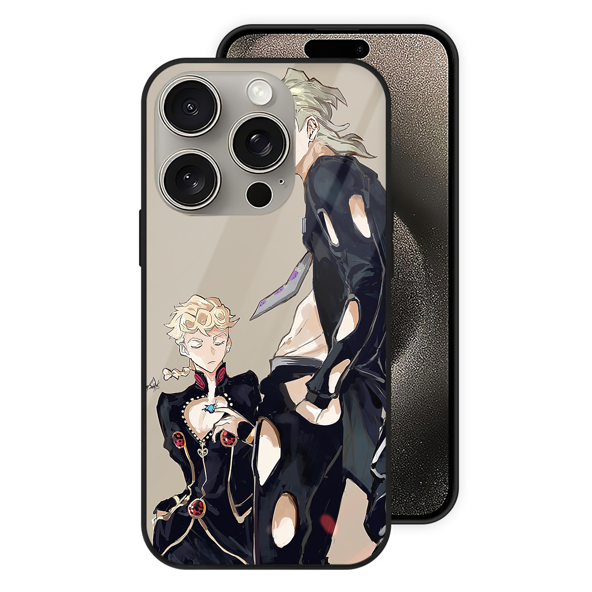 （画像用） ジョジョの奇妙な冒険 JoJo's Bizarre Adventure 【iPhone15Pro対応】スマホケース 耐衝撃＆黄変防止 背面ガラス