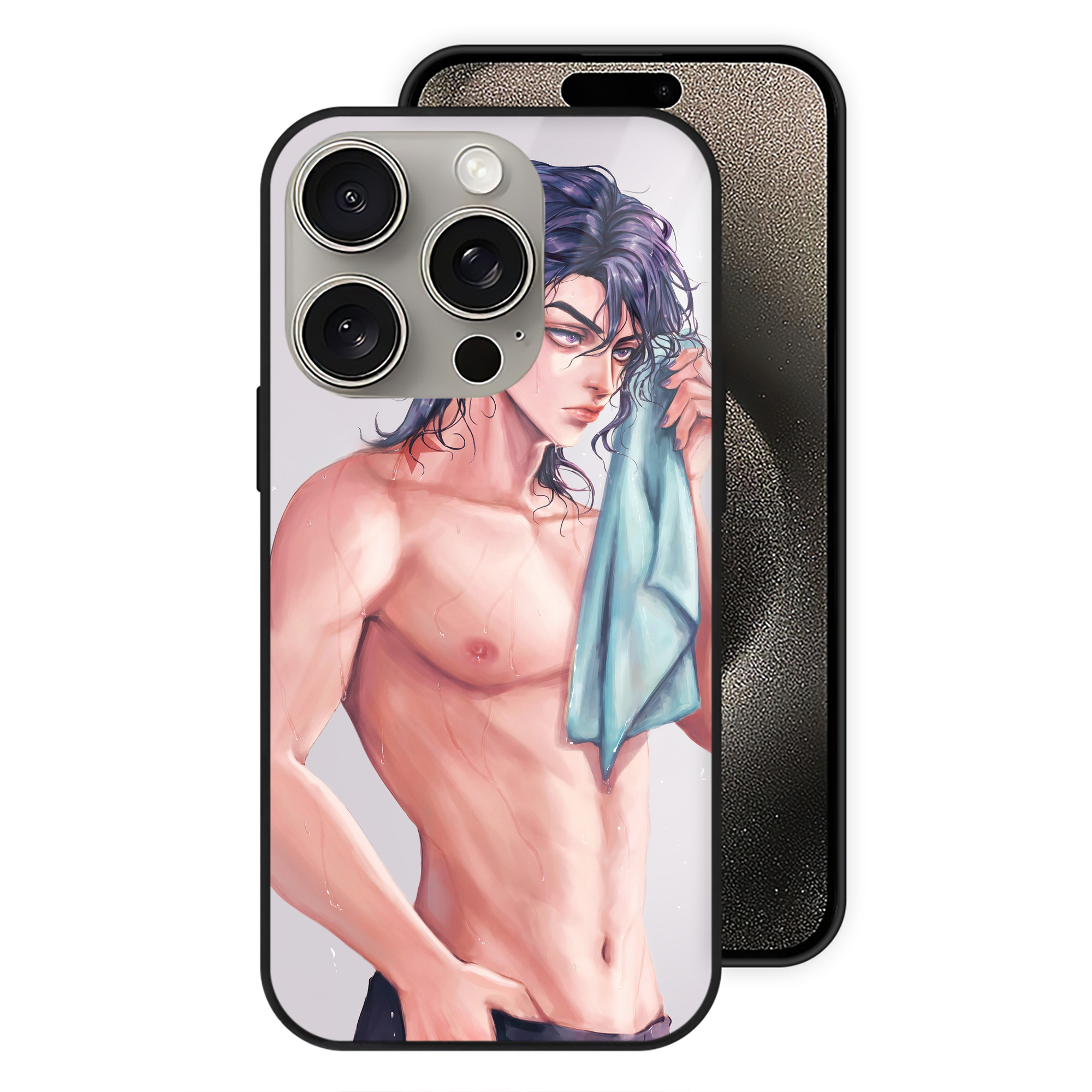 （画像用） ジョジョの奇妙な冒険 JoJo's Bizarre Adventure 【iPhone15Pro対応】スマホケース 耐衝撃＆黄変防止 背面ガラス