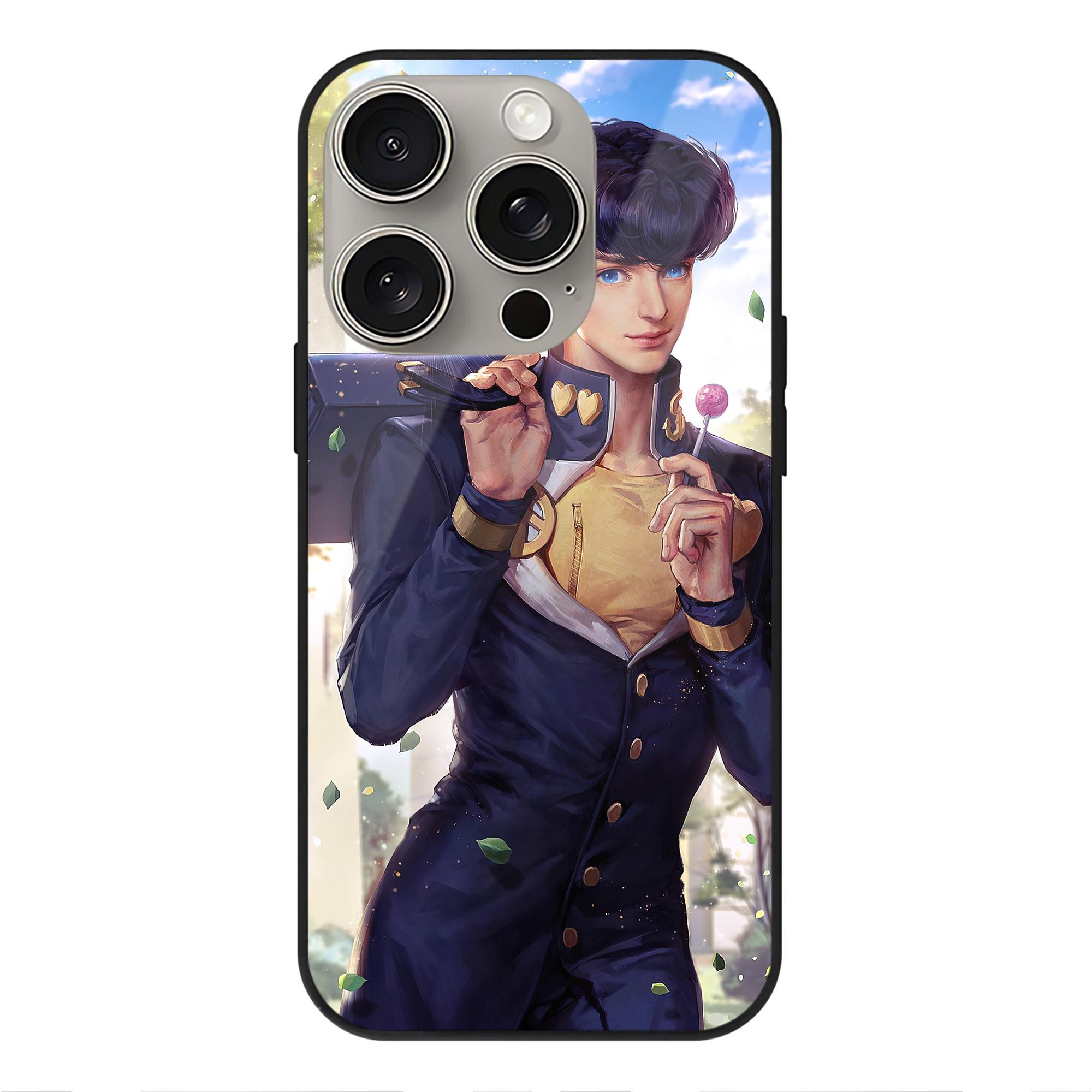 （画像用） ジョジョの奇妙な冒険 JoJo's Bizarre Adventure 【iPhone15Pro対応】スマホケース 耐衝撃＆黄変防止 背面ガラス