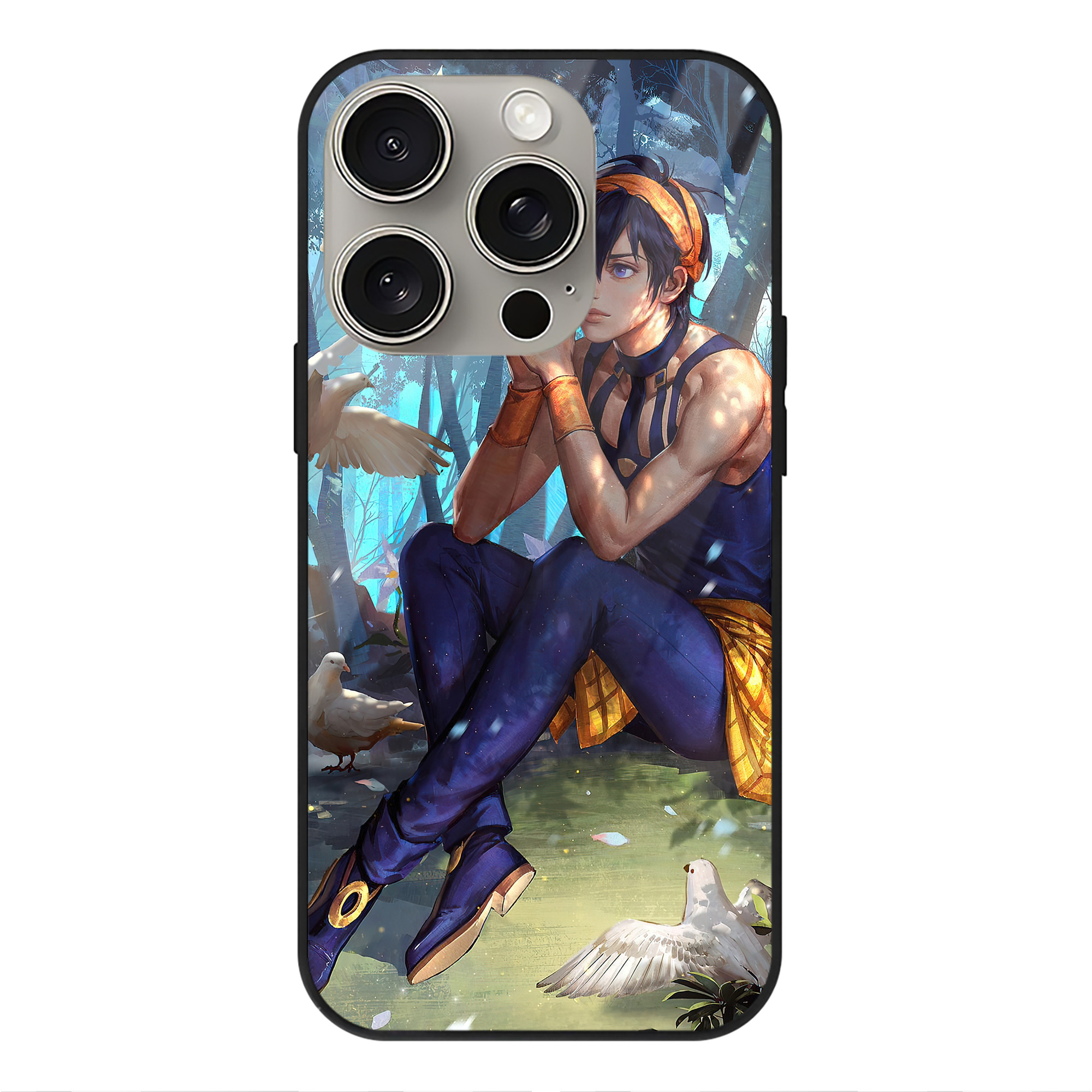 （画像用） ジョジョの奇妙な冒険 JoJo's Bizarre Adventure 【iPhone15Pro対応】スマホケース 耐衝撃＆黄変防止 背面ガラス