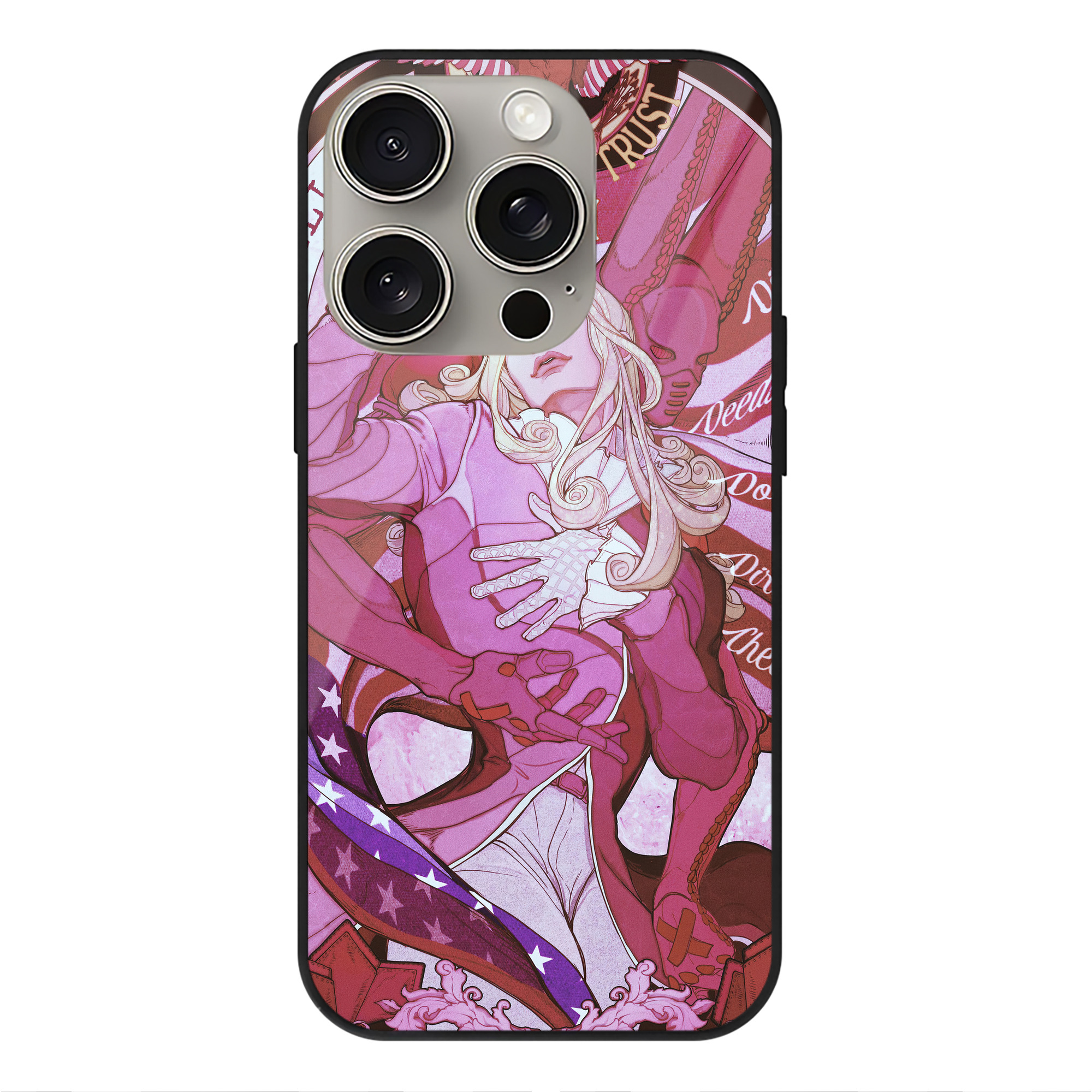 （画像用） ジョジョの奇妙な冒険 JoJo's Bizarre Adventure 【iPhone15Pro対応】スマホケース 耐衝撃＆黄変防止 背面ガラス