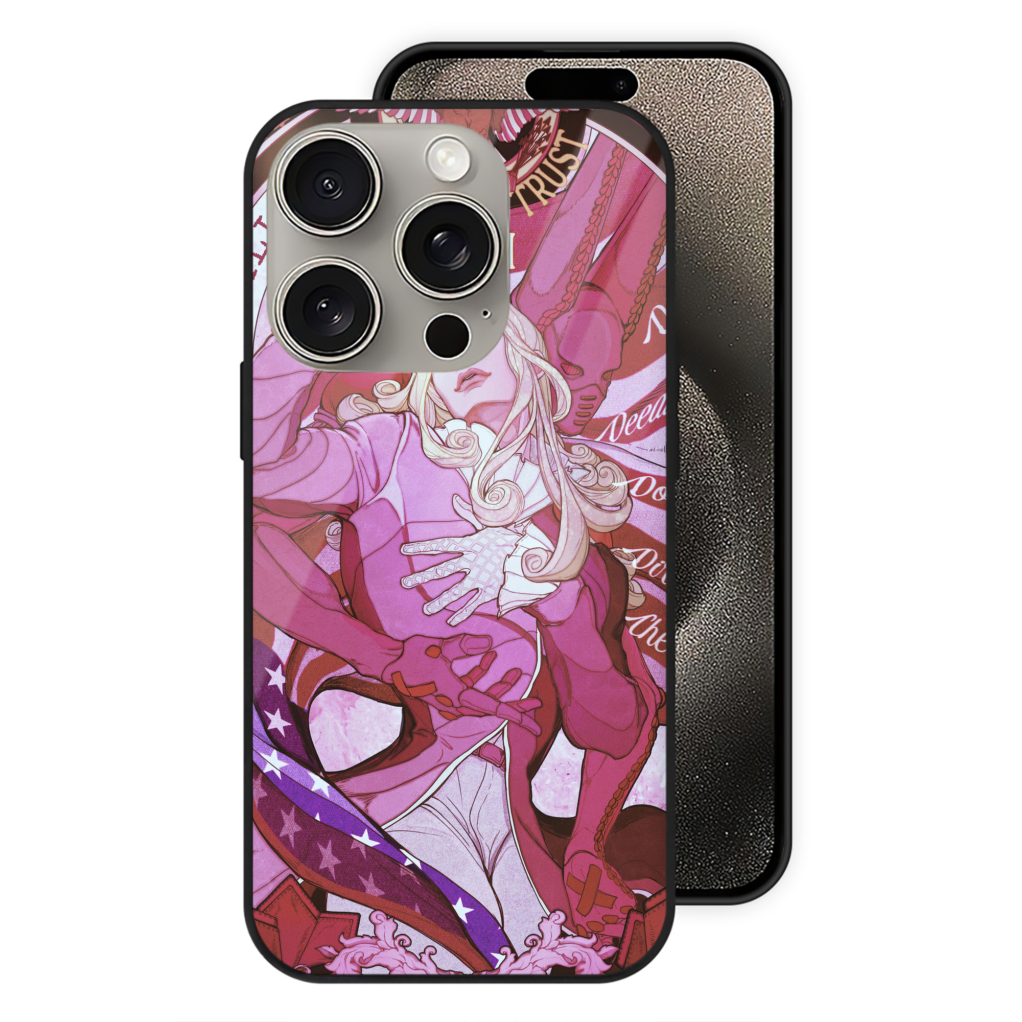 （画像用） ジョジョの奇妙な冒険 JoJo's Bizarre Adventure 【iPhone15Pro対応】スマホケース 耐衝撃＆黄変防止 背面ガラス