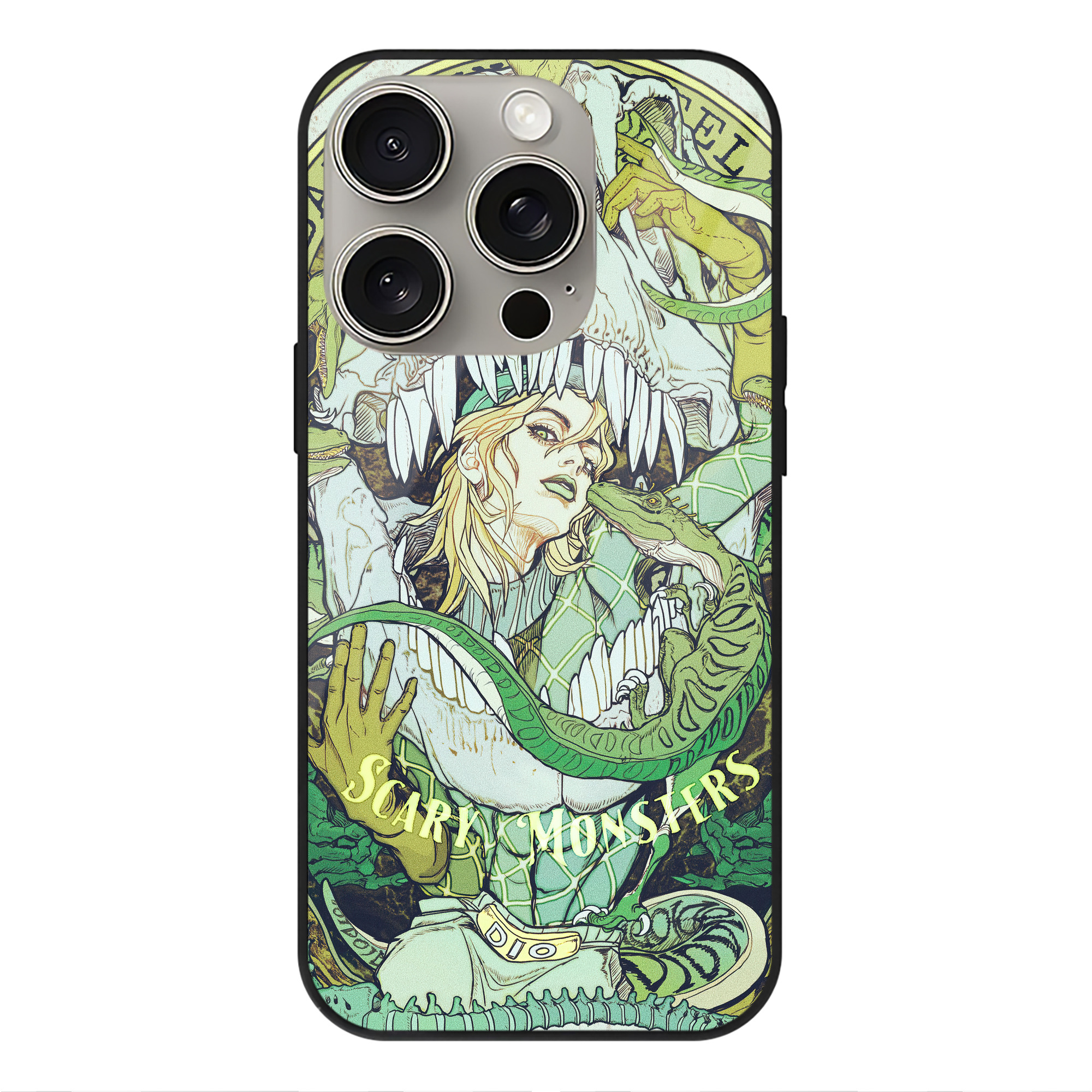 （画像用） ジョジョの奇妙な冒険 JoJo's Bizarre Adventure 【iPhone15Pro対応】スマホケース 耐衝撃＆黄変防止 背面ガラス