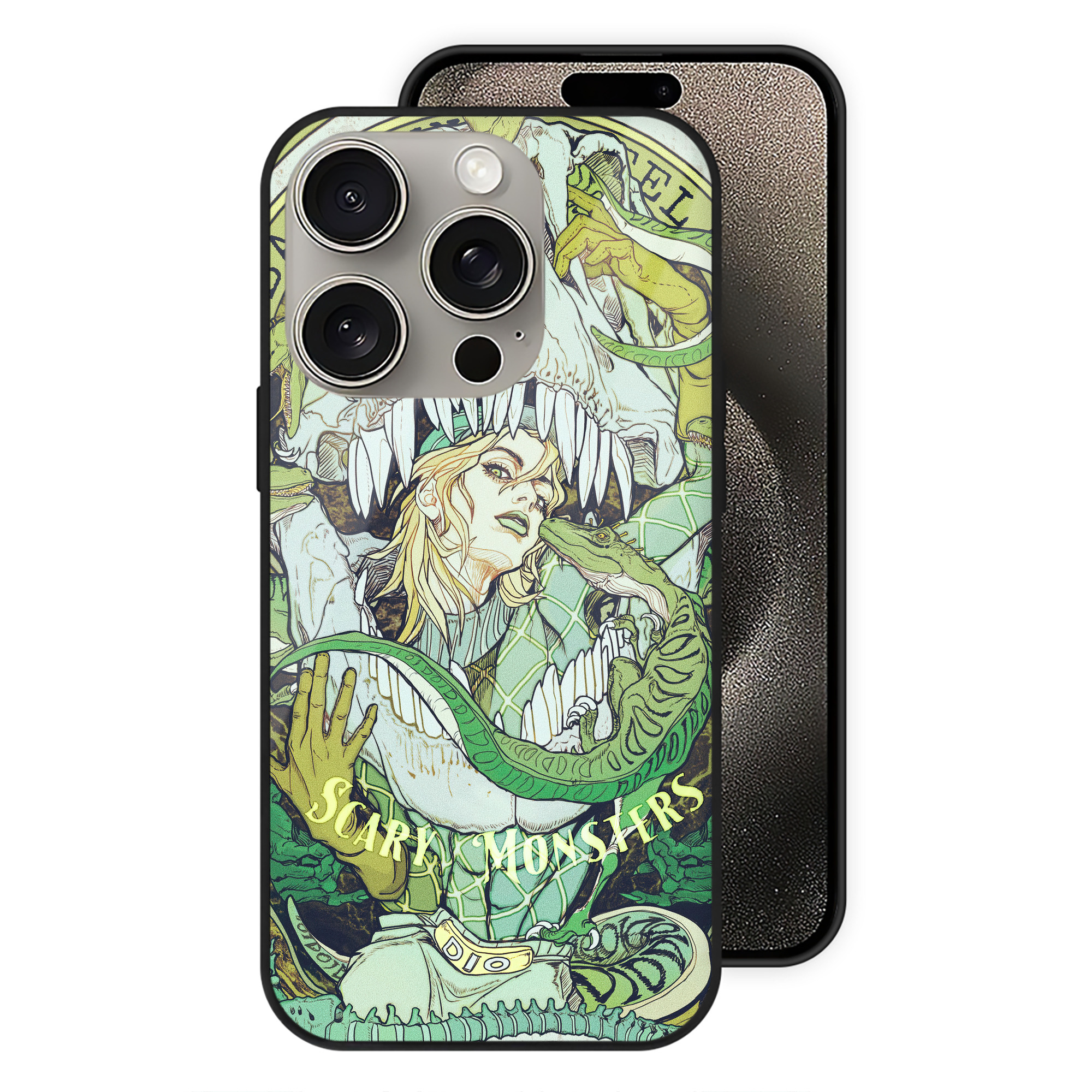 （画像用） ジョジョの奇妙な冒険 JoJo's Bizarre Adventure 【iPhone15Pro対応】スマホケース 耐衝撃＆黄変防止 背面ガラス