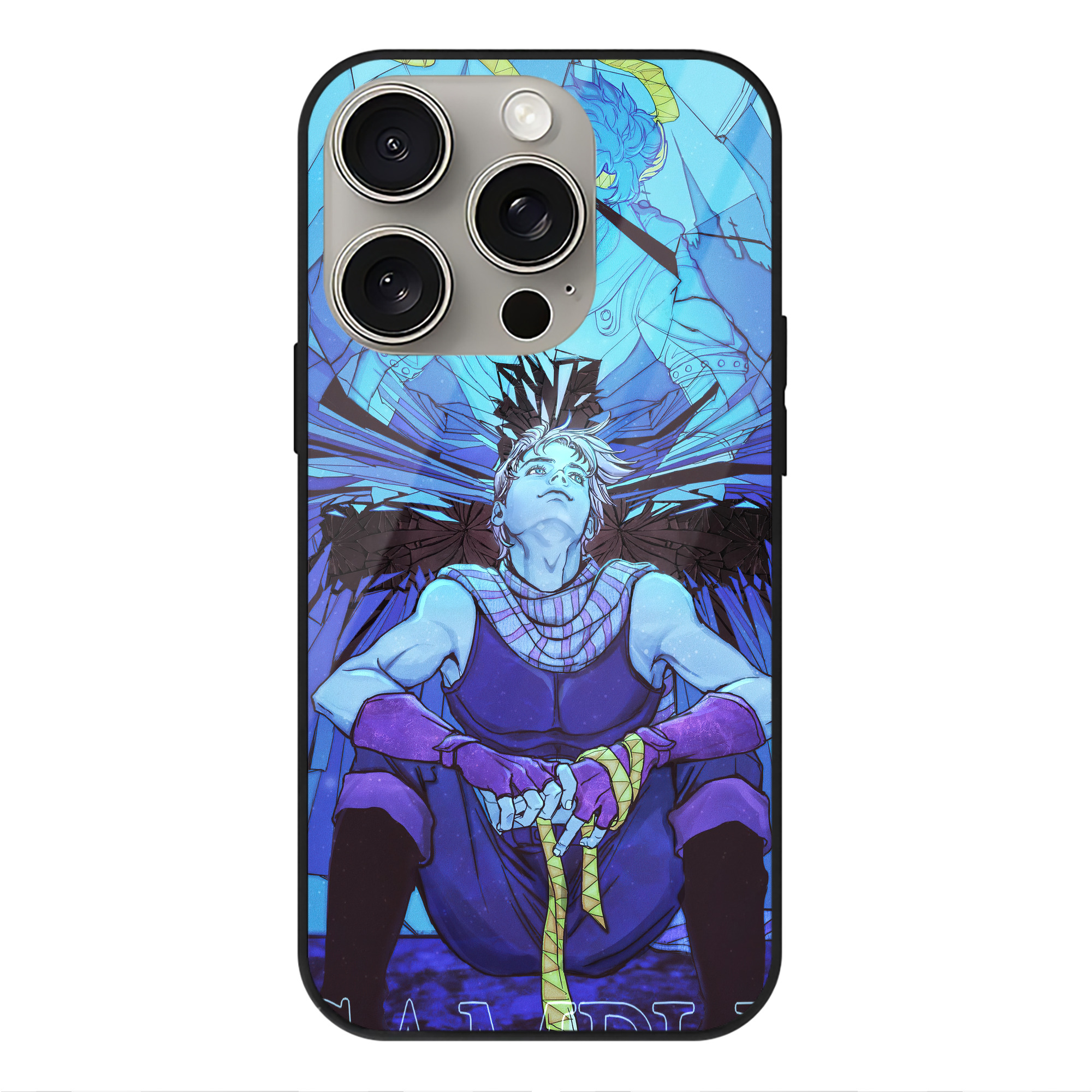 （画像用） ジョジョの奇妙な冒険 JoJo's Bizarre Adventure 【iPhone15Pro対応】スマホケース 耐衝撃＆黄変防止 背面ガラス