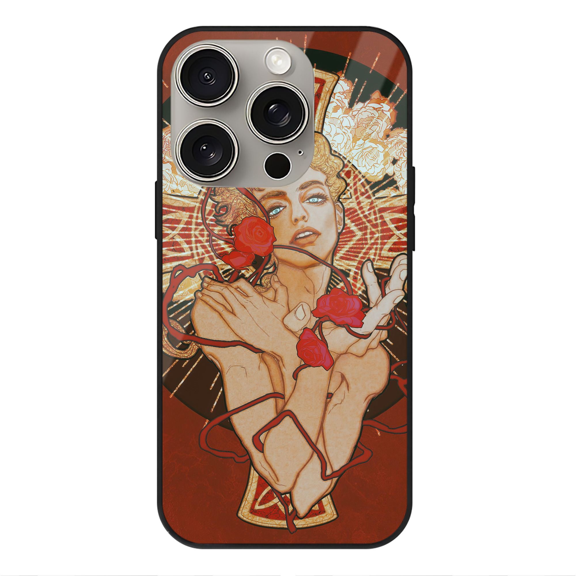 （画像用） ジョジョの奇妙な冒険 JoJo's Bizarre Adventure 【iPhone15Pro対応】スマホケース 耐衝撃＆黄変防止 背面ガラス