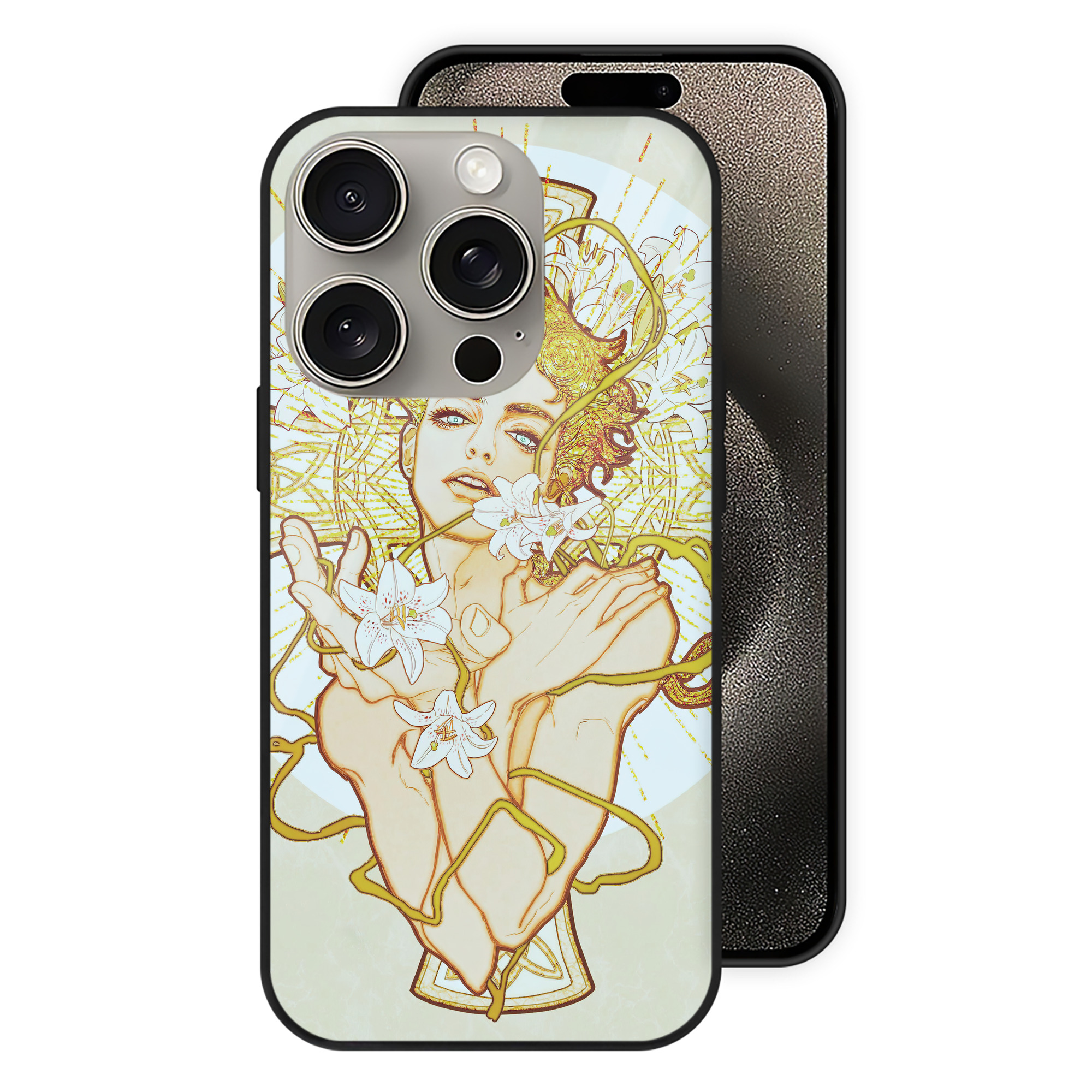 （画像用） ジョジョの奇妙な冒険 JoJo's Bizarre Adventure 【iPhone15Pro対応】スマホケース 耐衝撃＆黄変防止 背面ガラス