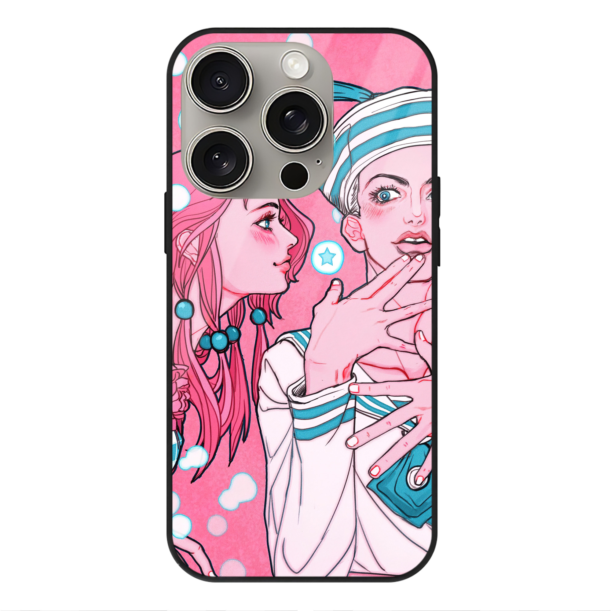 （画像用） ジョジョの奇妙な冒険 JoJo's Bizarre Adventure 【iPhone15Pro対応】スマホケース 耐衝撃＆黄変防止 背面ガラス