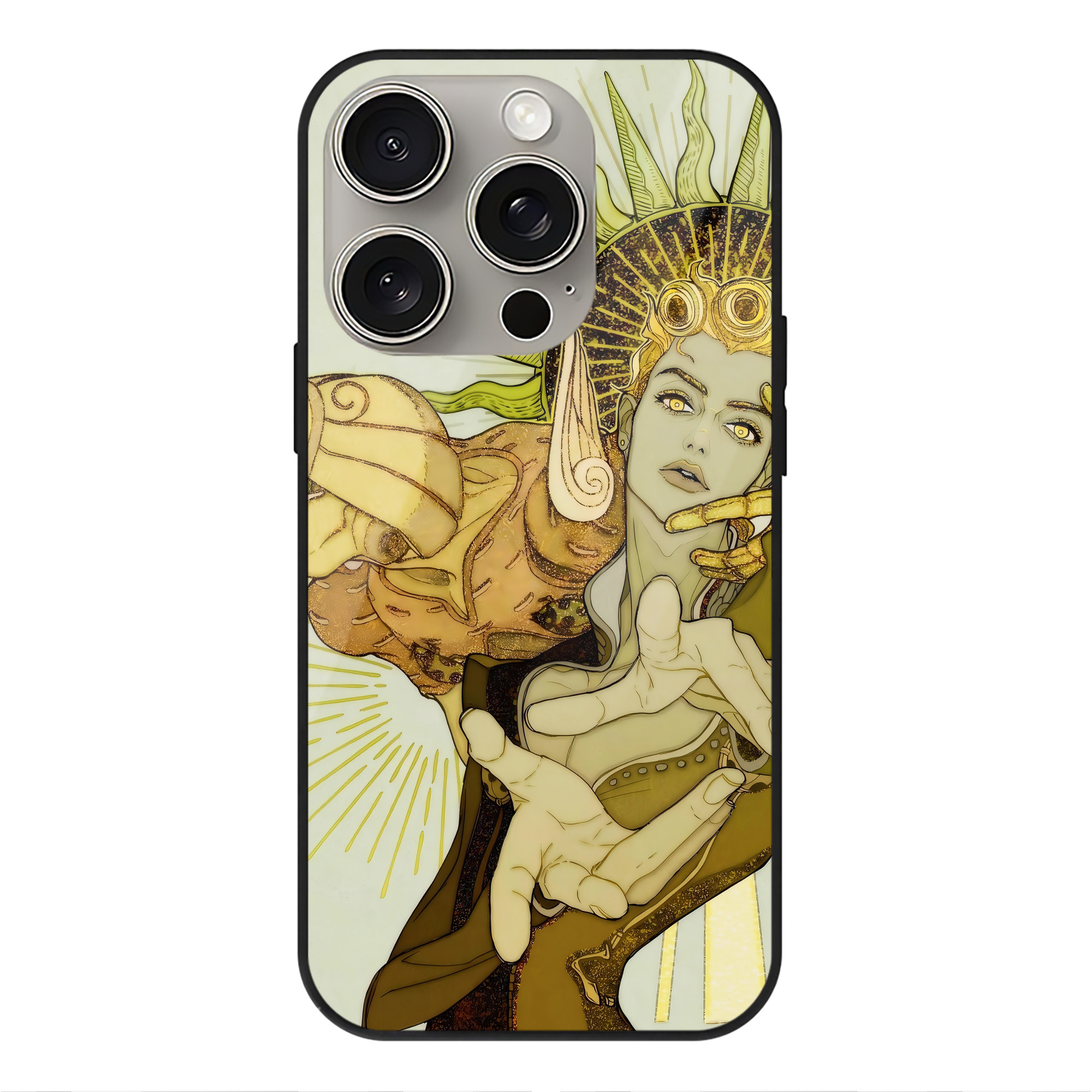 （画像用） ジョジョの奇妙な冒険 JoJo's Bizarre Adventure 【iPhone15Pro対応】スマホケース 耐衝撃＆黄変防止 背面ガラス