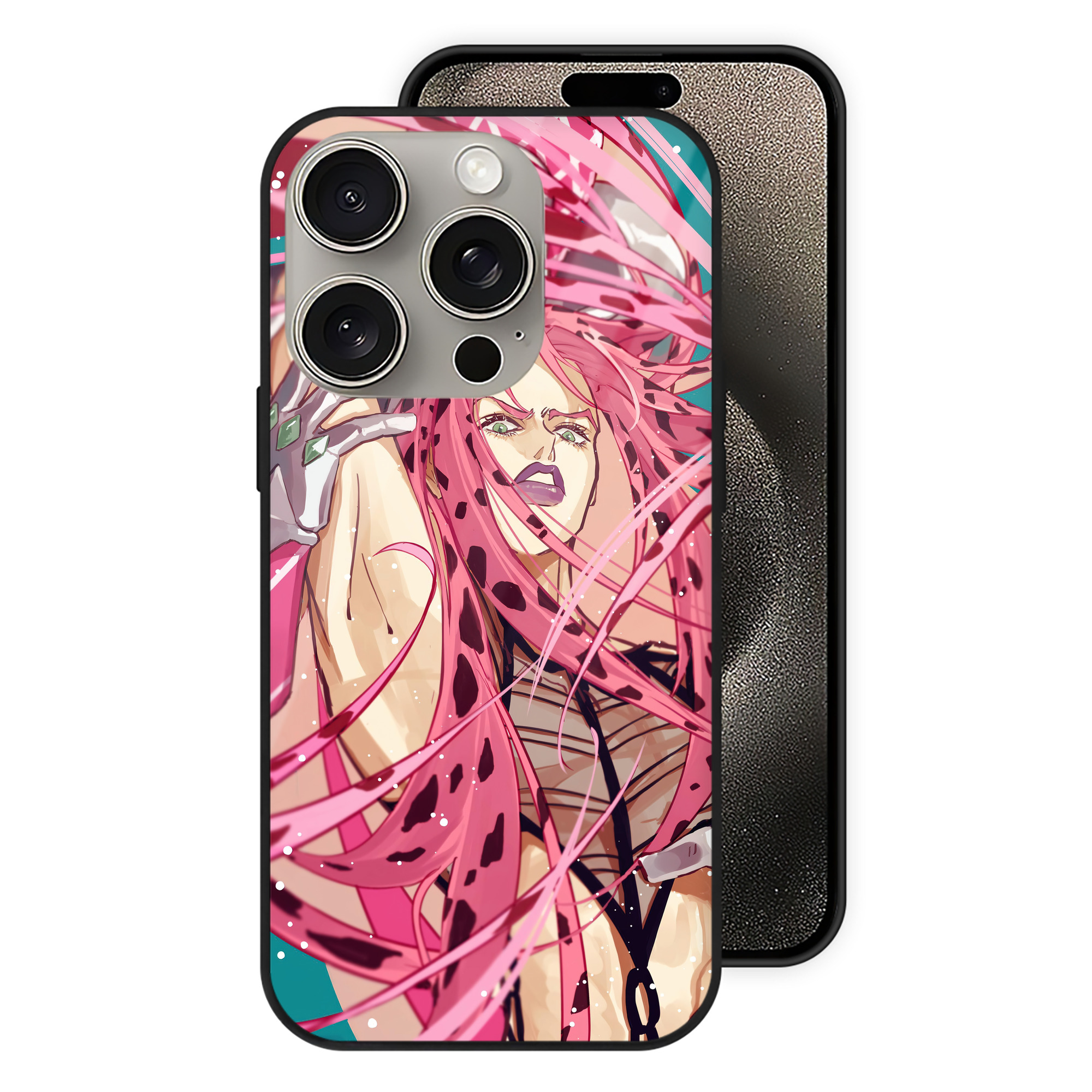 （画像用） ジョジョの奇妙な冒険 JoJo's Bizarre Adventure 【iPhone15Pro対応】スマホケース 耐衝撃＆黄変防止 背面ガラス