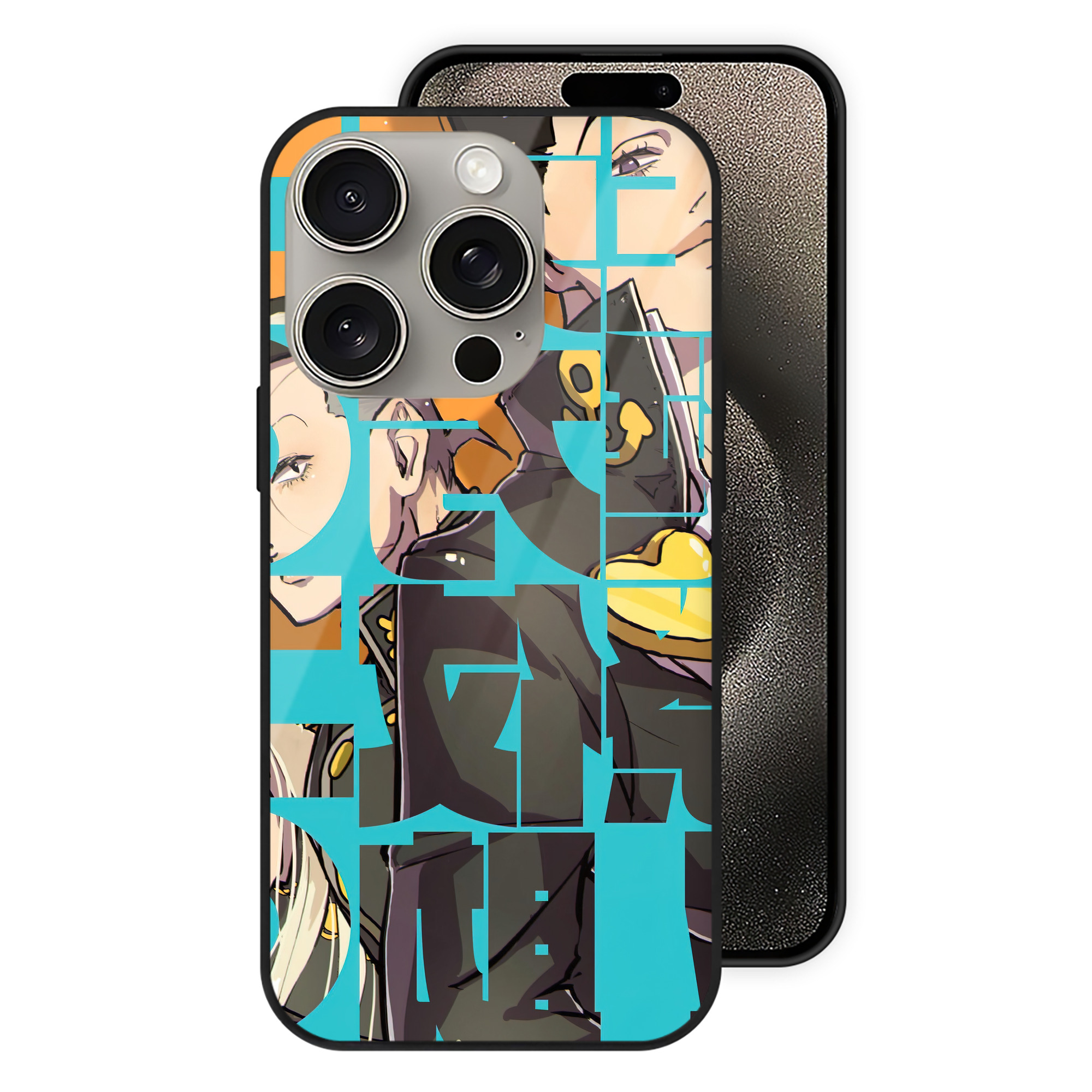 （画像用） ジョジョの奇妙な冒険 JoJo's Bizarre Adventure 【iPhone15Pro対応】スマホケース 耐衝撃＆黄変防止 背面ガラス