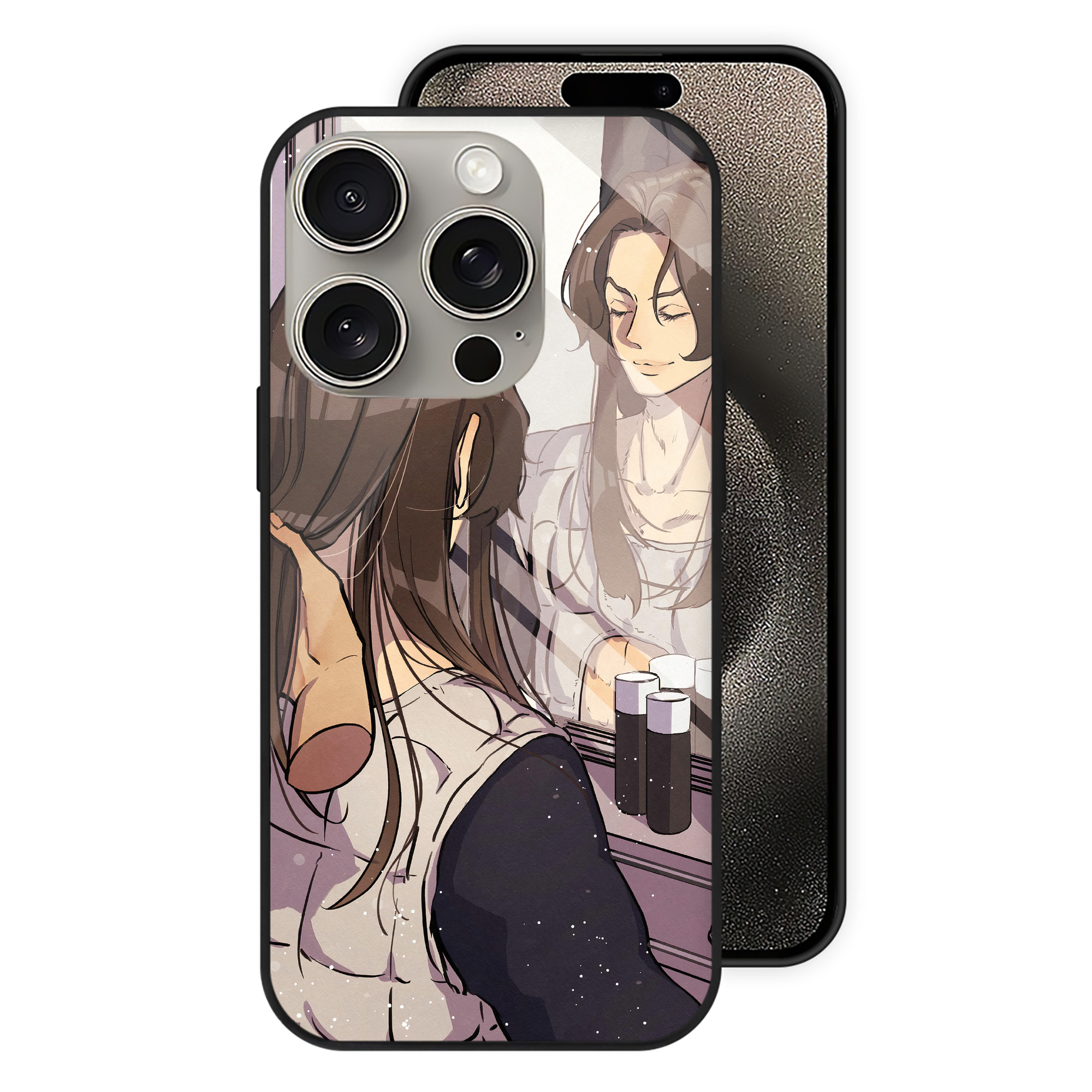（画像用） ジョジョの奇妙な冒険 JoJo's Bizarre Adventure 【iPhone15Pro対応】スマホケース 耐衝撃＆黄変防止 背面ガラス