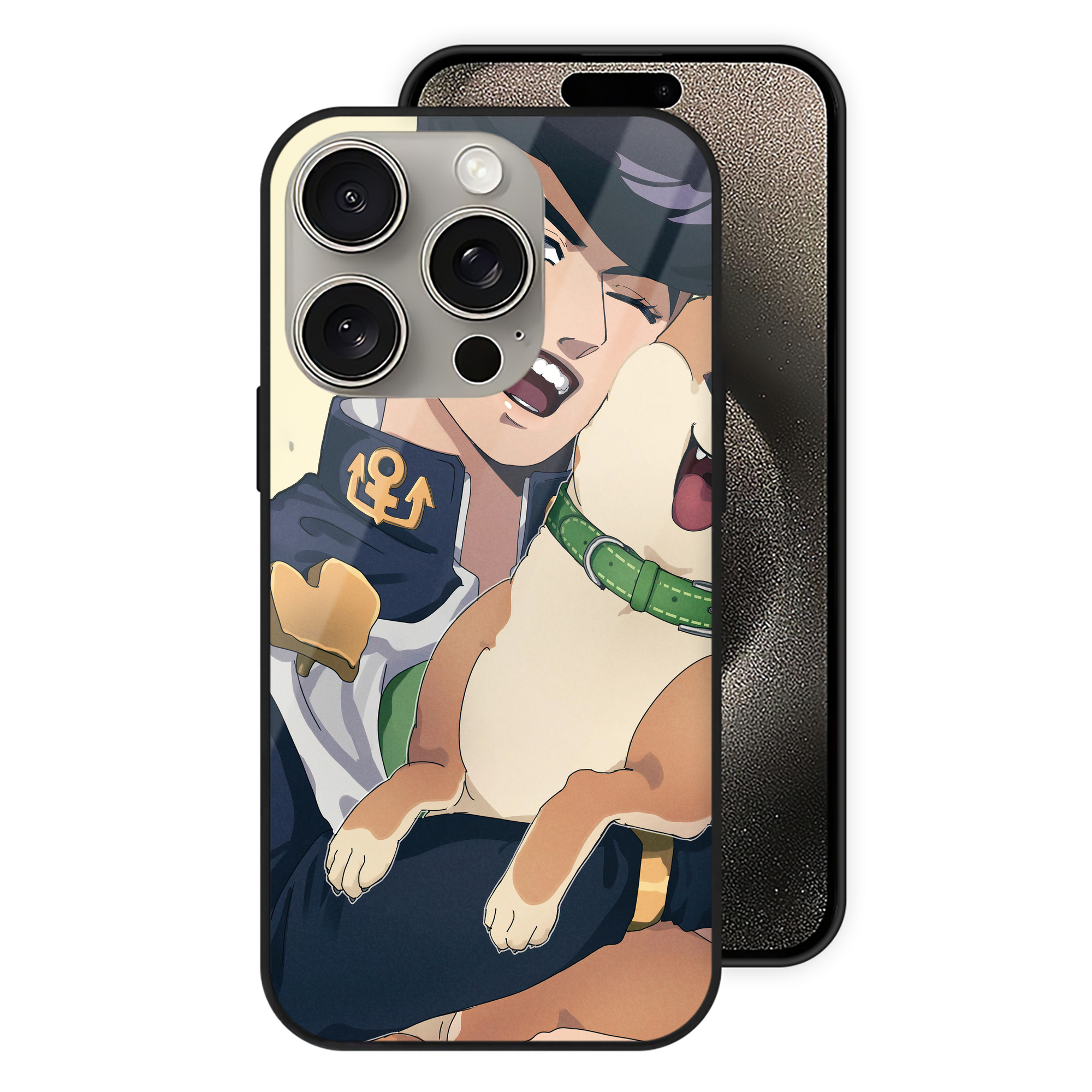 （画像用） ジョジョの奇妙な冒険 JoJo's Bizarre Adventure 【iPhone15Pro対応】スマホケース 耐衝撃＆黄変防止 背面ガラス