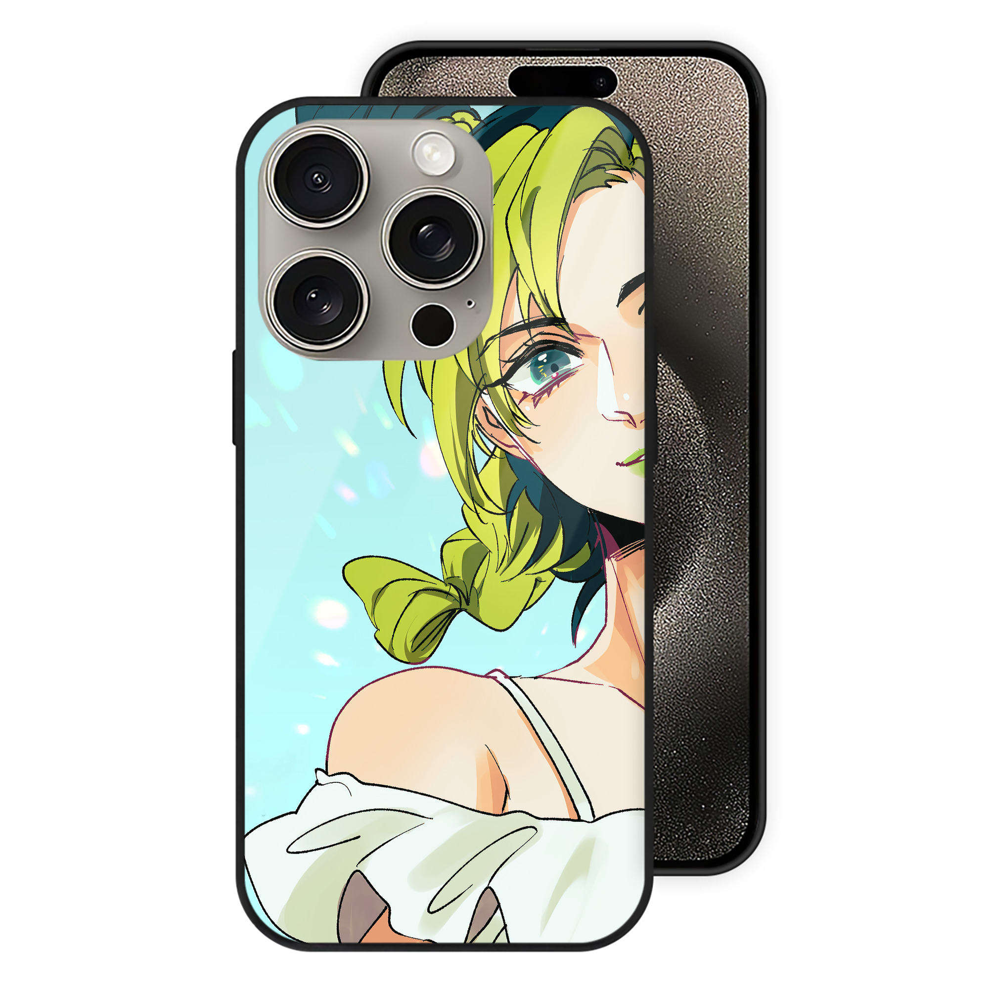 （画像用） ジョジョの奇妙な冒険 JoJo's Bizarre Adventure 【iPhone15Pro対応】スマホケース 耐衝撃＆黄変防止 背面ガラス