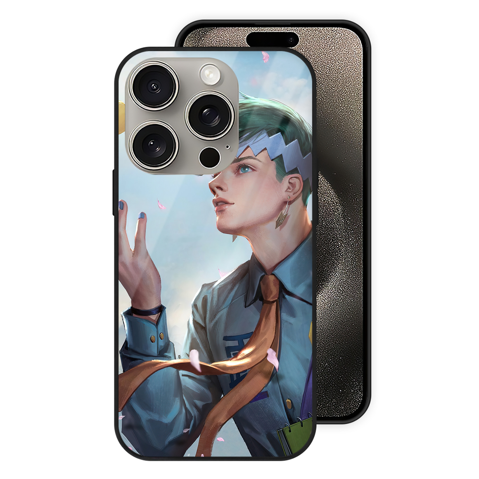 （画像用） ジョジョの奇妙な冒険 JoJo's Bizarre Adventure 【iPhone15Pro対応】スマホケース 耐衝撃＆黄変防止 背面ガラス