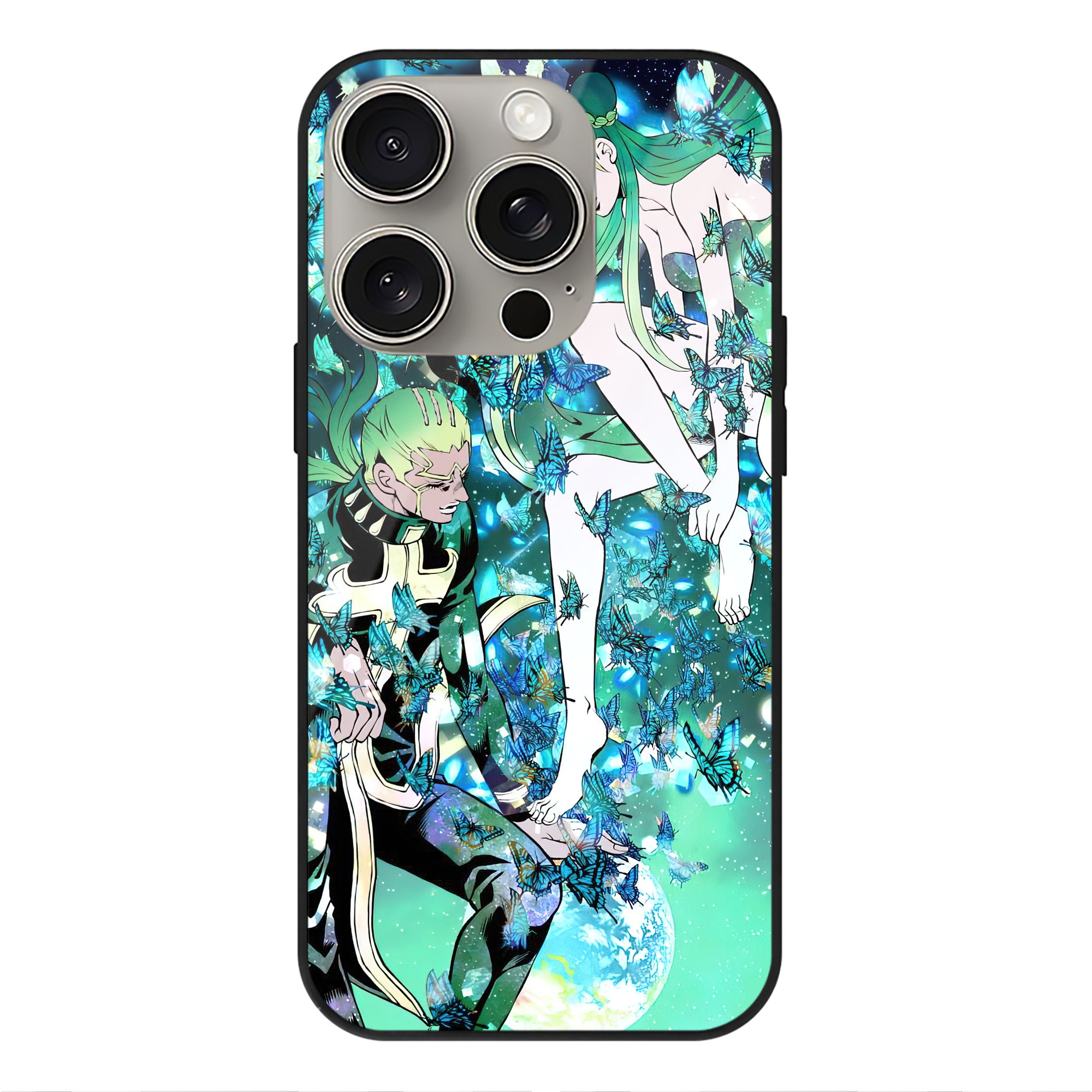 （画像用） ジョジョの奇妙な冒険 JoJo's Bizarre Adventure 【iPhone15Pro対応】スマホケース 耐衝撃＆黄変防止 背面ガラス