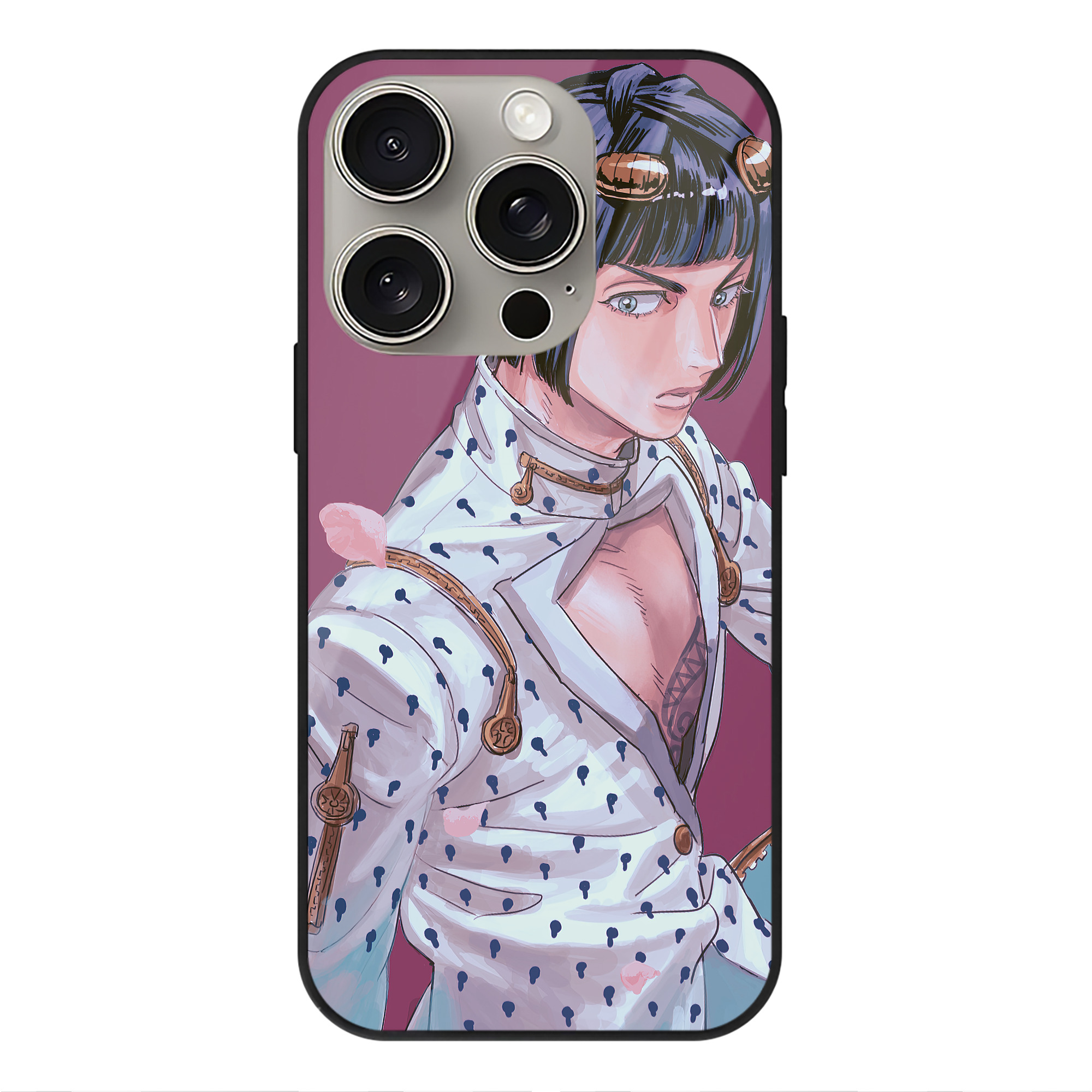 （画像用） ジョジョの奇妙な冒険 JoJo's Bizarre Adventure 【iPhone15Pro対応】スマホケース 耐衝撃＆黄変防止 背面ガラス