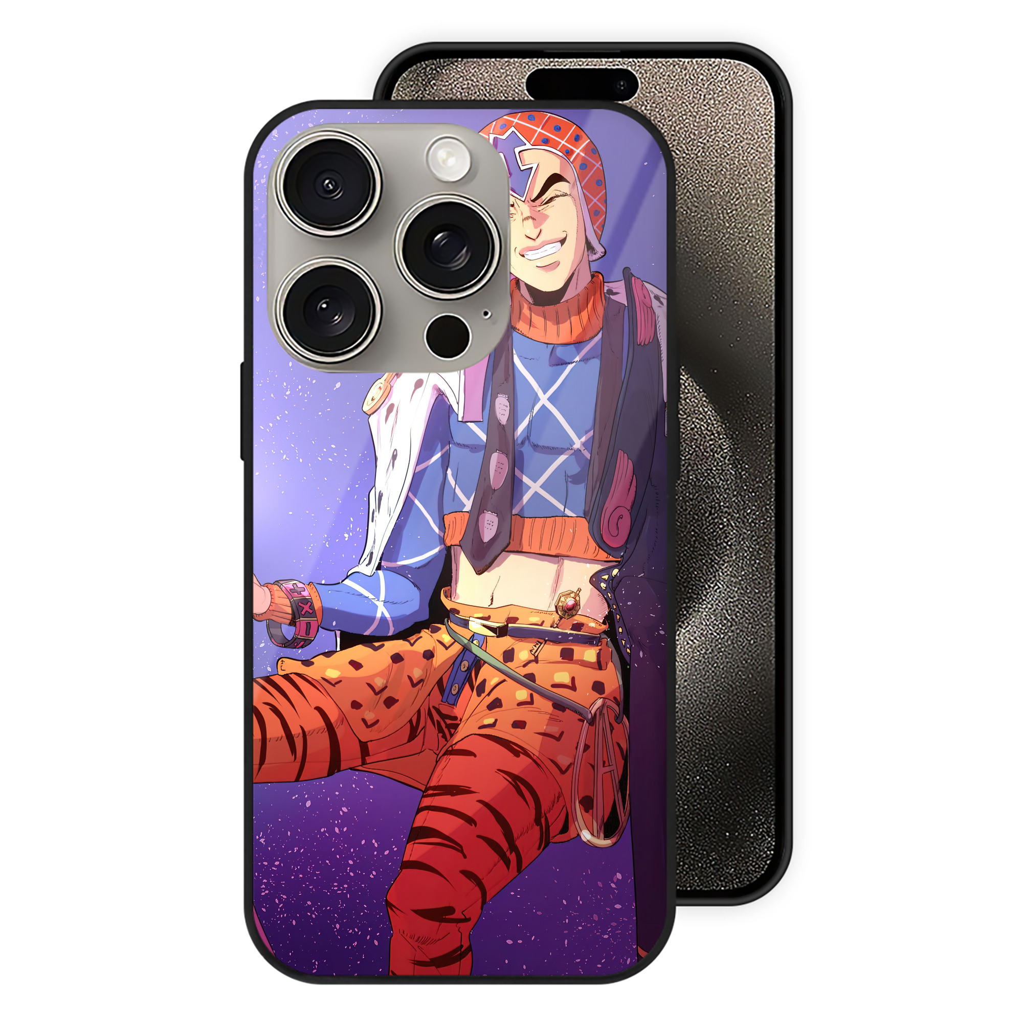 （画像用） ジョジョの奇妙な冒険 JoJo's Bizarre Adventure 【iPhone15Pro対応】スマホケース 耐衝撃＆黄変防止 背面ガラス