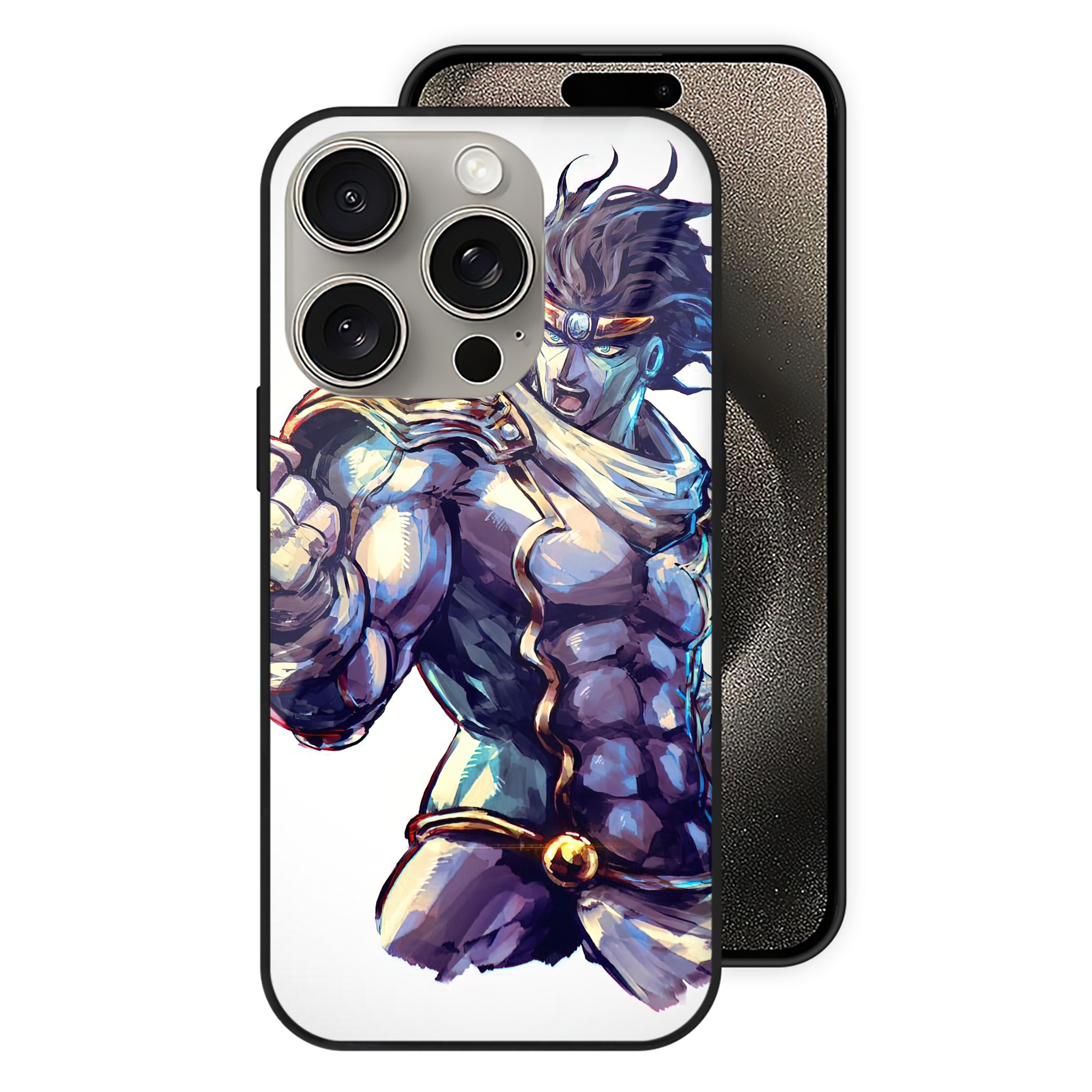 （画像用） ジョジョの奇妙な冒険 JoJo's Bizarre Adventure 【iPhone15Pro対応】スマホケース 耐衝撃＆黄変防止 背面ガラス