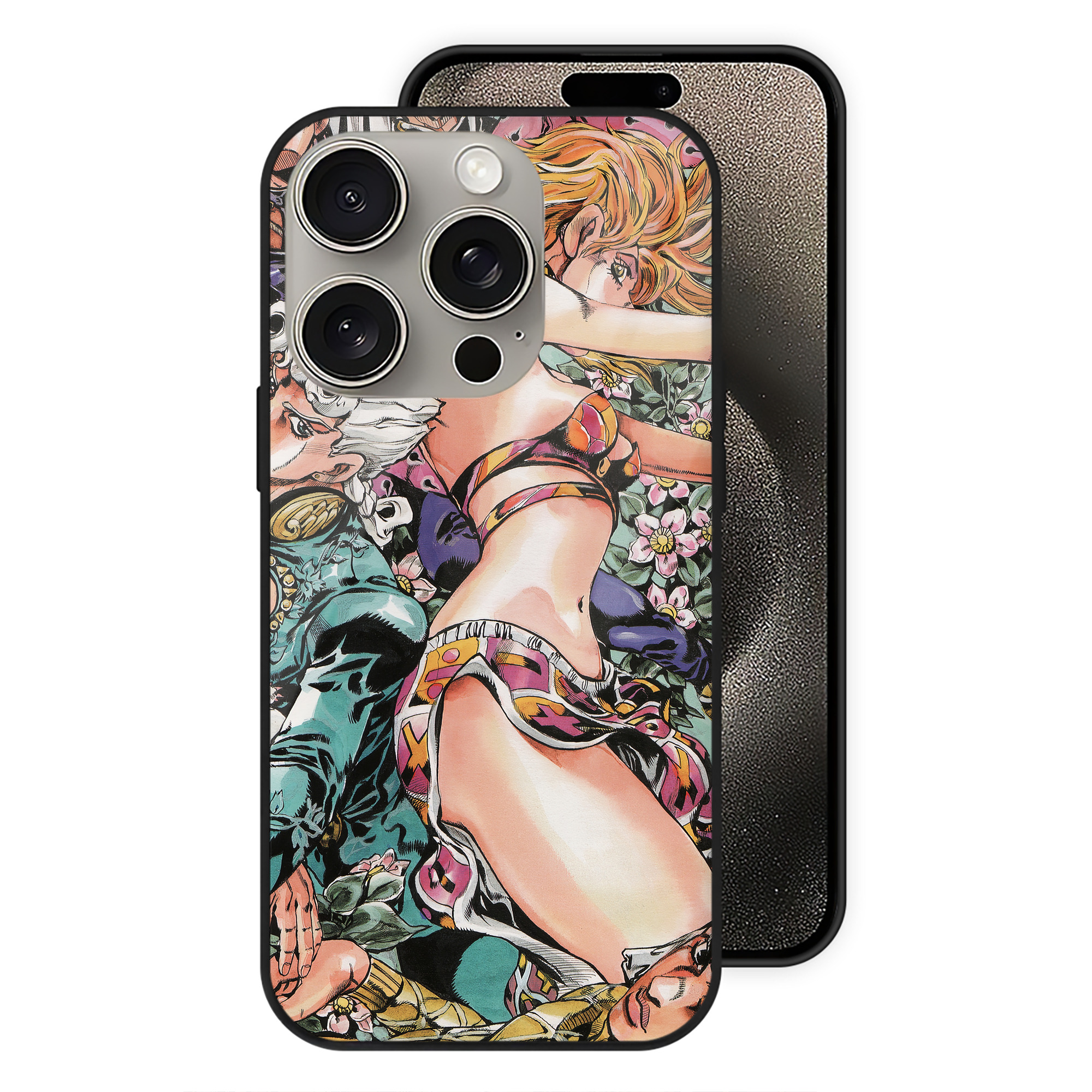 （画像用） ジョジョの奇妙な冒険 JoJo's Bizarre Adventure 【iPhone15Pro対応】スマホケース 耐衝撃＆黄変防止 背面ガラス