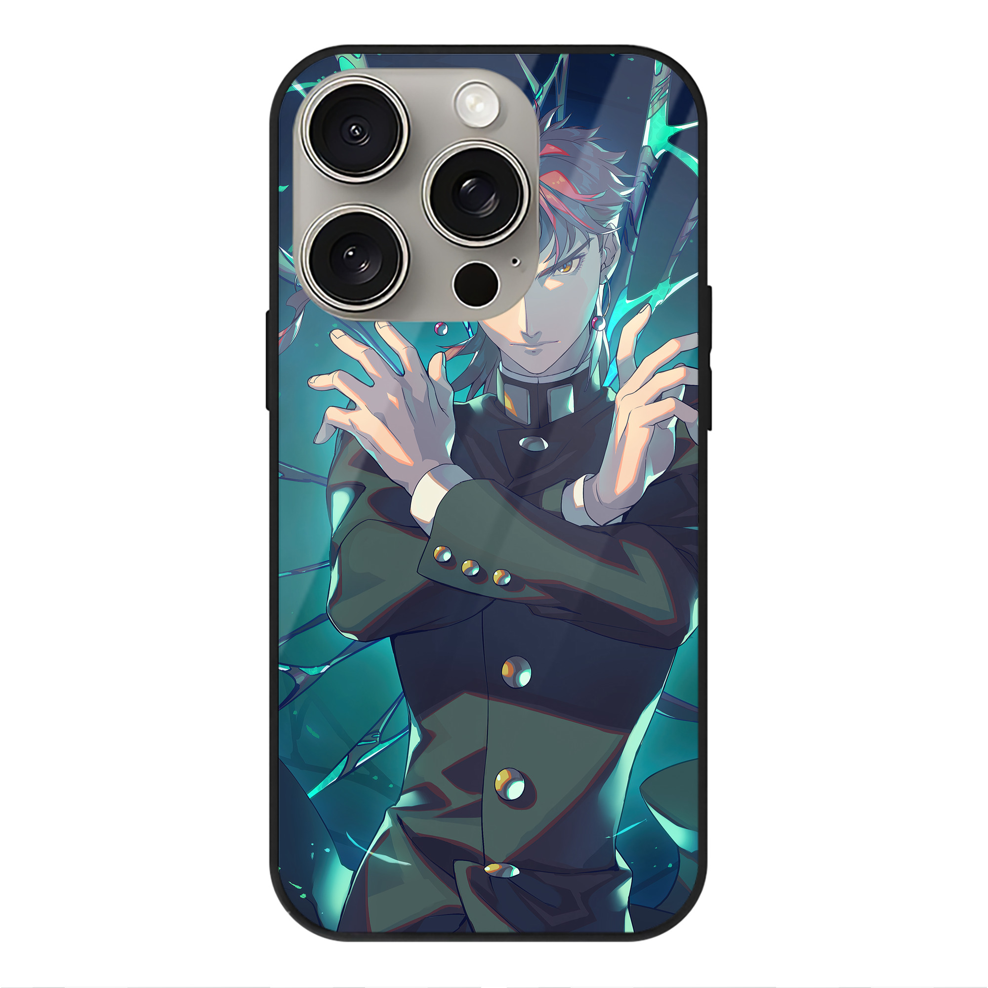 （画像用） ジョジョの奇妙な冒険 JoJo's Bizarre Adventure 【iPhone15Pro対応】スマホケース 耐衝撃＆黄変防止 背面ガラス