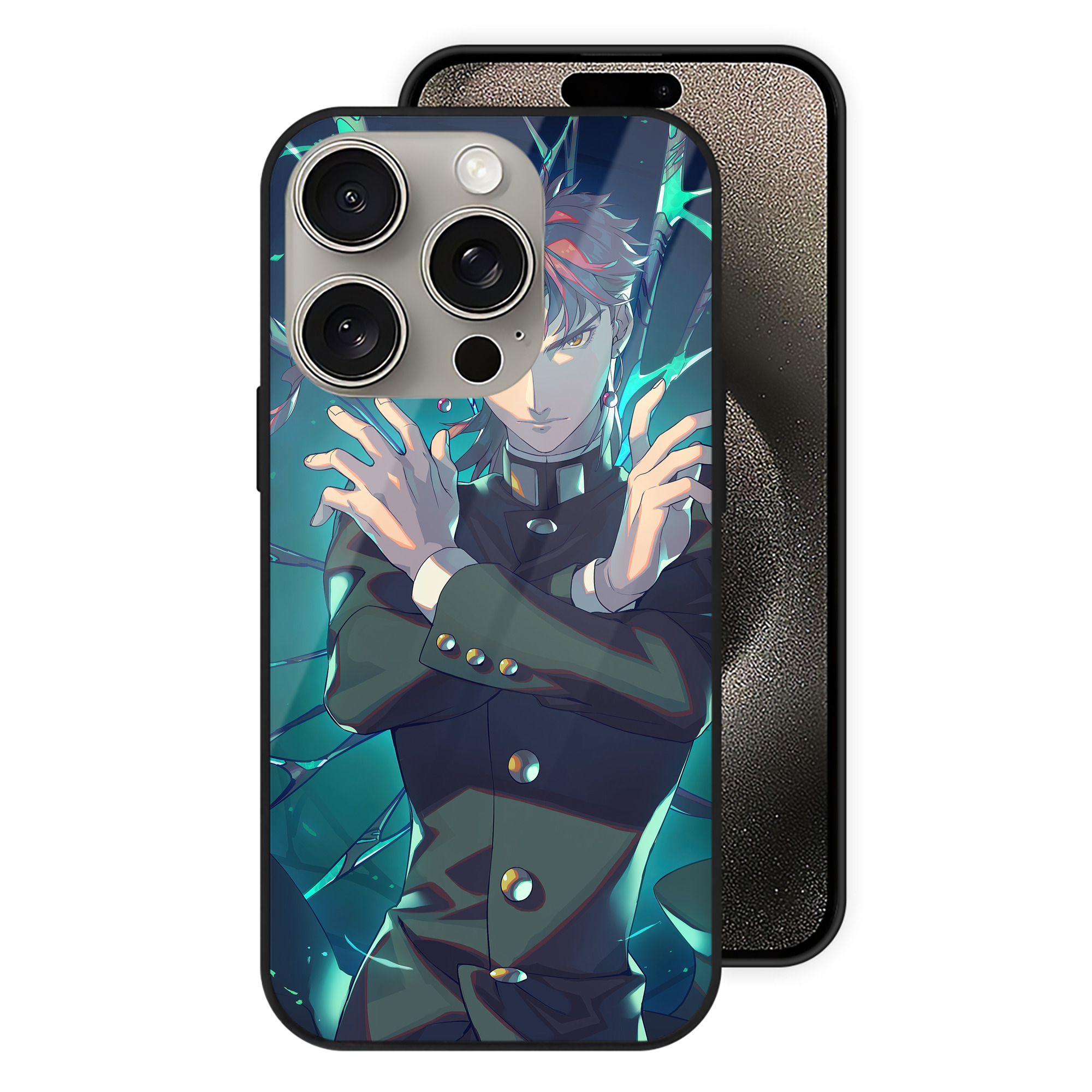 （画像用） ジョジョの奇妙な冒険 JoJo's Bizarre Adventure 【iPhone15Pro対応】スマホケース 耐衝撃＆黄変防止 背面ガラス
