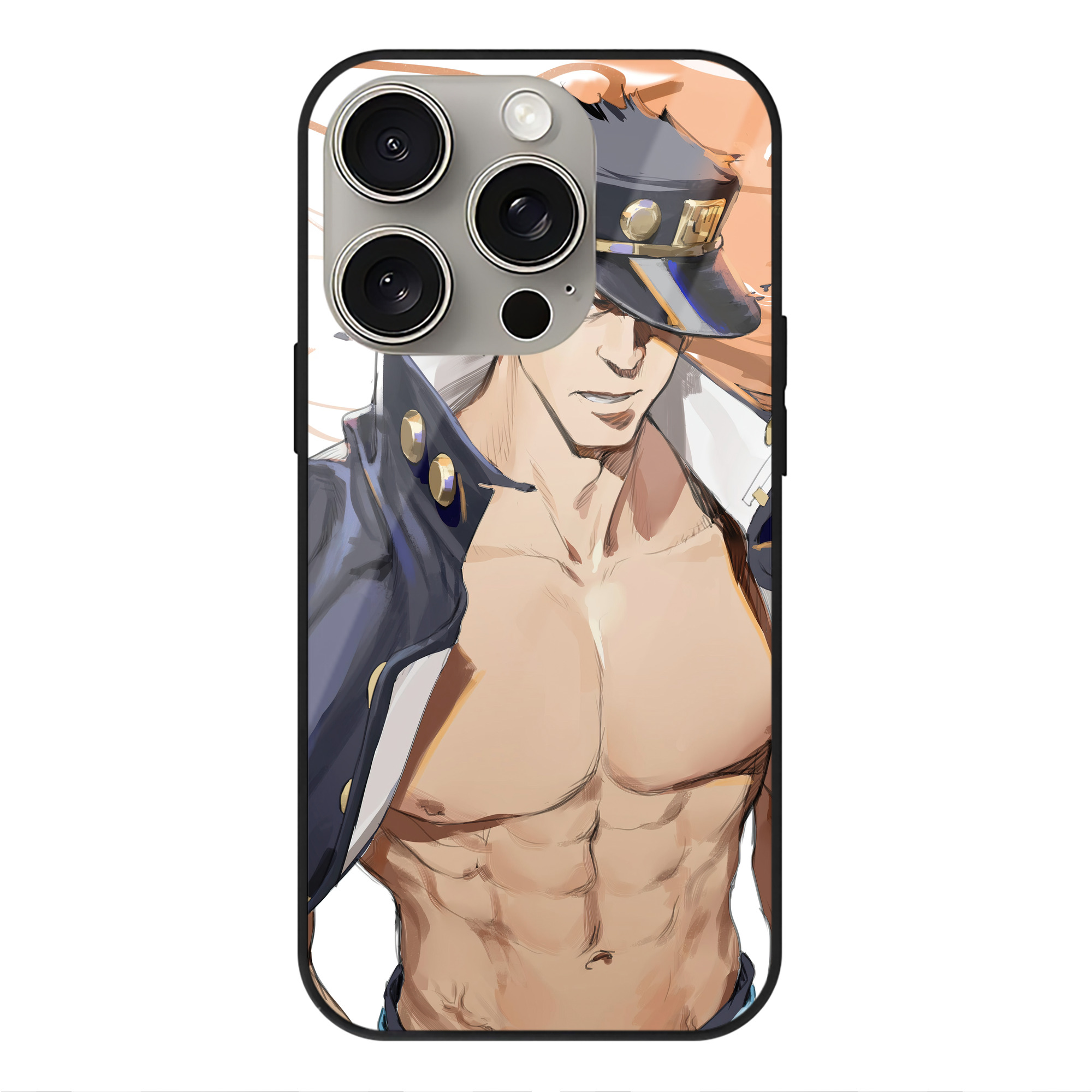 （画像用） ジョジョの奇妙な冒険 JoJo's Bizarre Adventure 【iPhone15Pro対応】スマホケース 耐衝撃＆黄変防止 背面ガラス