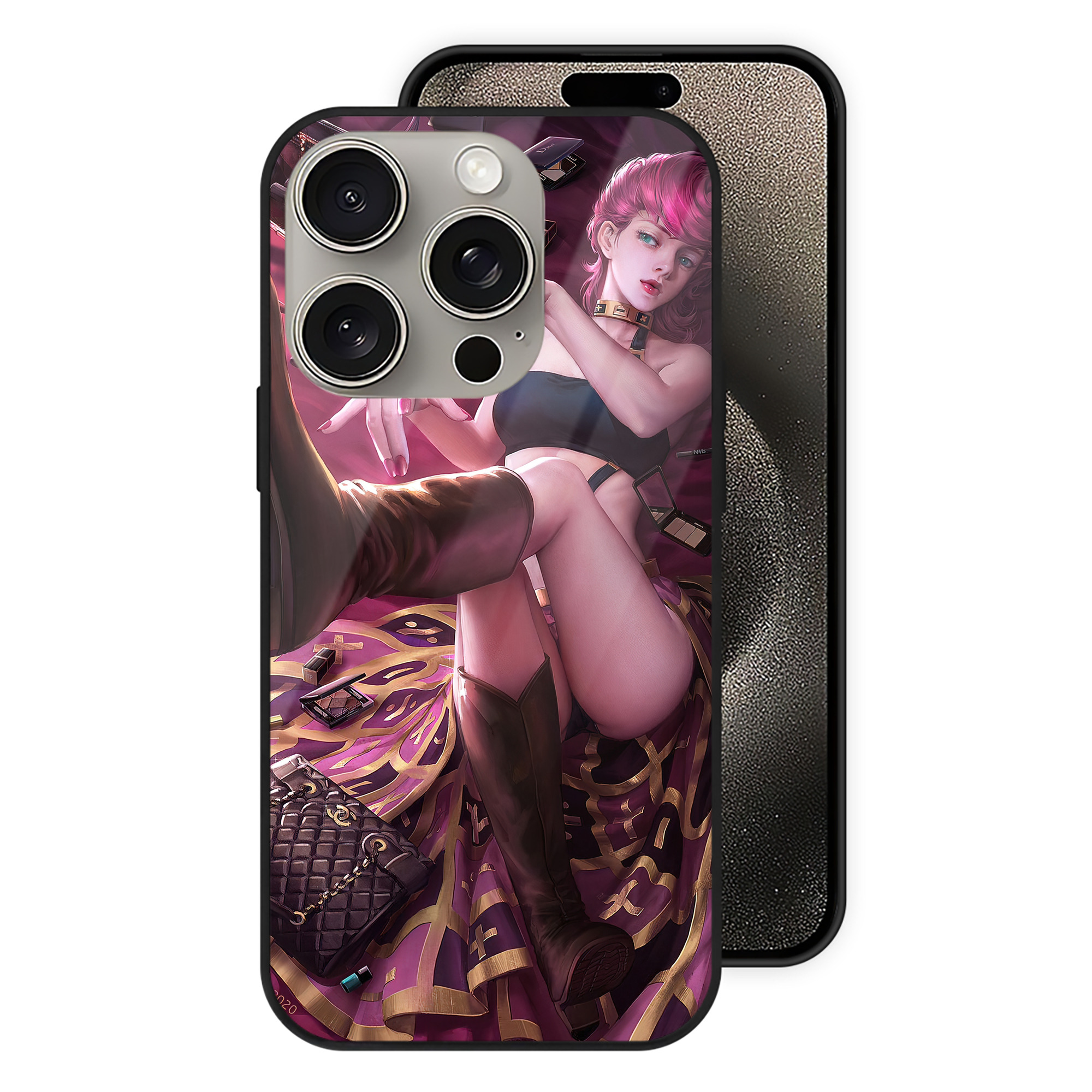（画像用） ジョジョの奇妙な冒険 JoJo's Bizarre Adventure 【iPhone15Pro対応】スマホケース 耐衝撃＆黄変防止 背面ガラス
