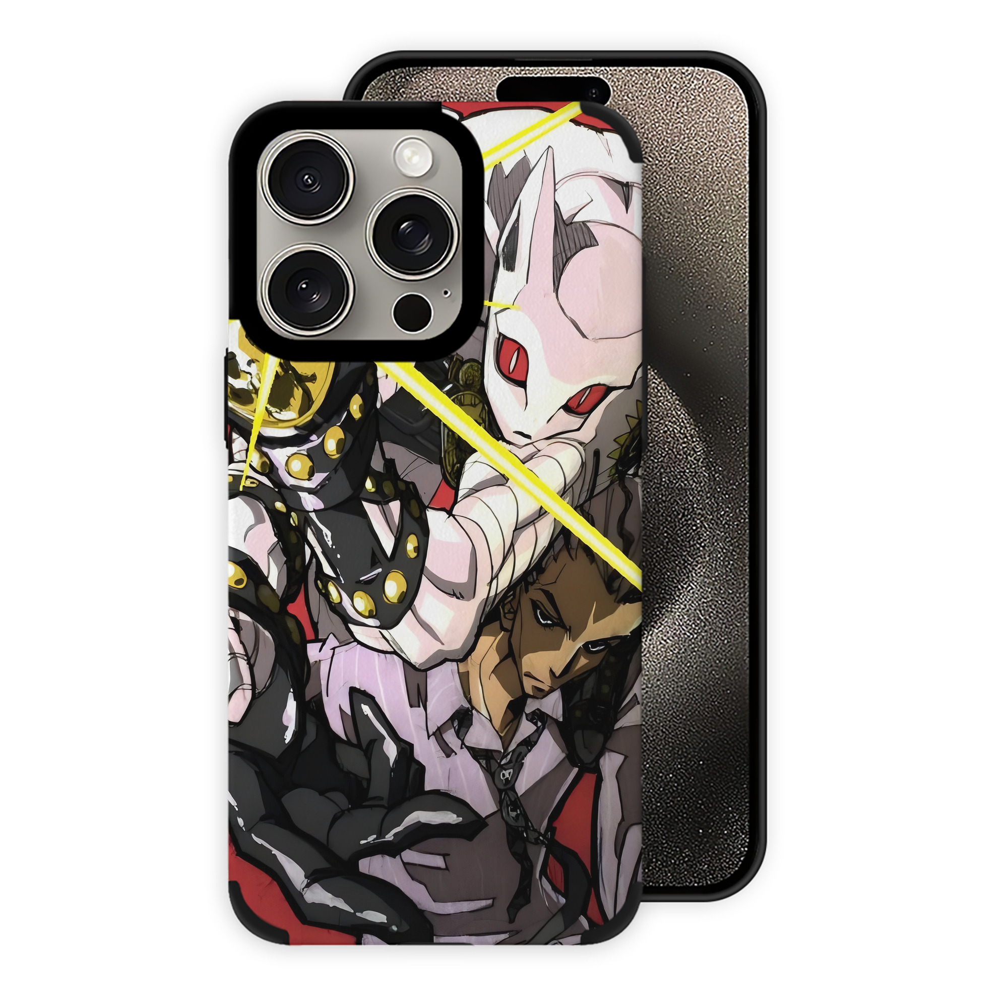 （画像用） ジョジョの奇妙な冒険 JoJo's Bizarre Adventure 【iPhone15ProMax対応】 PUレザー スマホケース 耐衝撃＆黄変防止