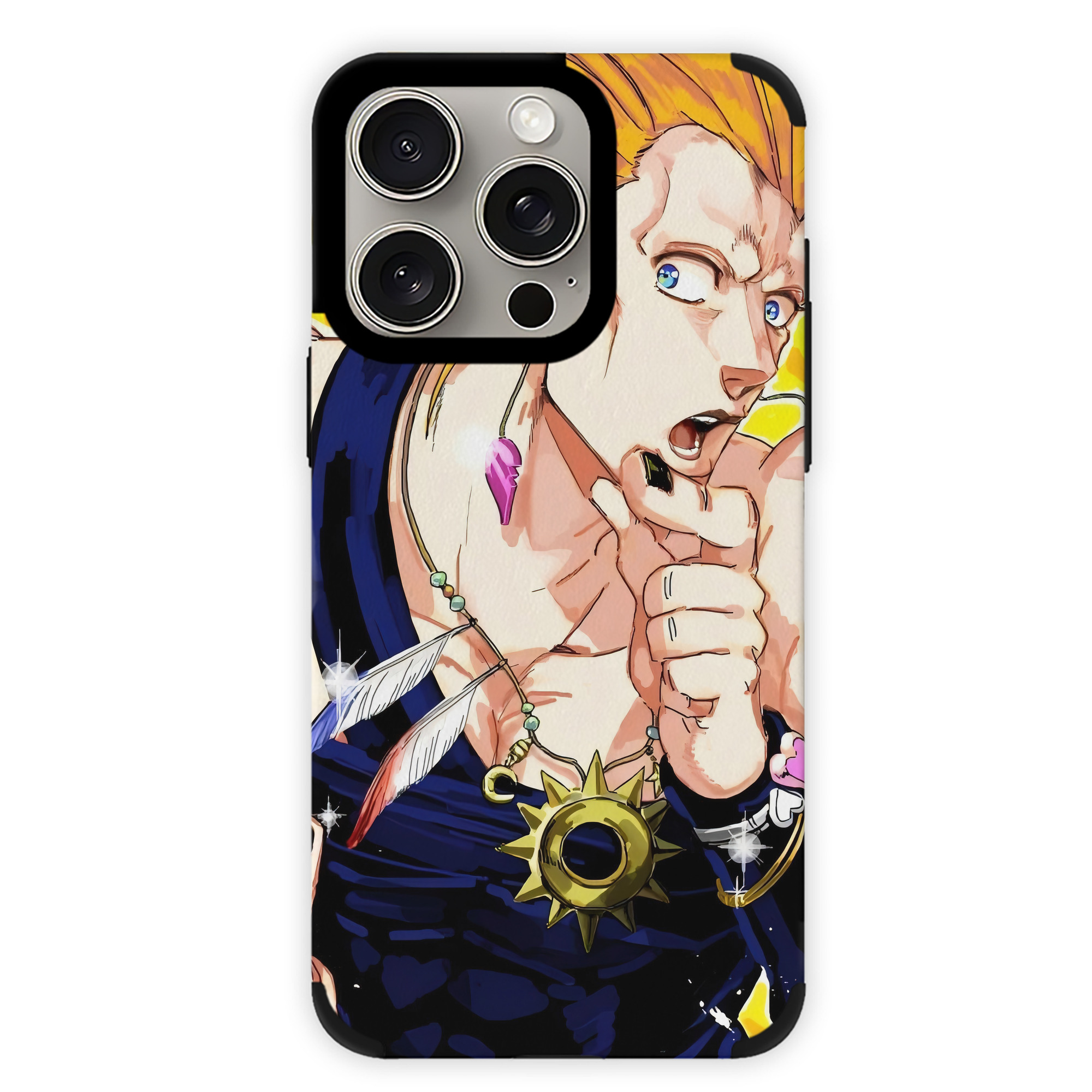 （画像用） ジョジョの奇妙な冒険 JoJo's Bizarre Adventure 【iPhone15ProMax対応】 PUレザー スマホケース 耐衝撃＆黄変防止