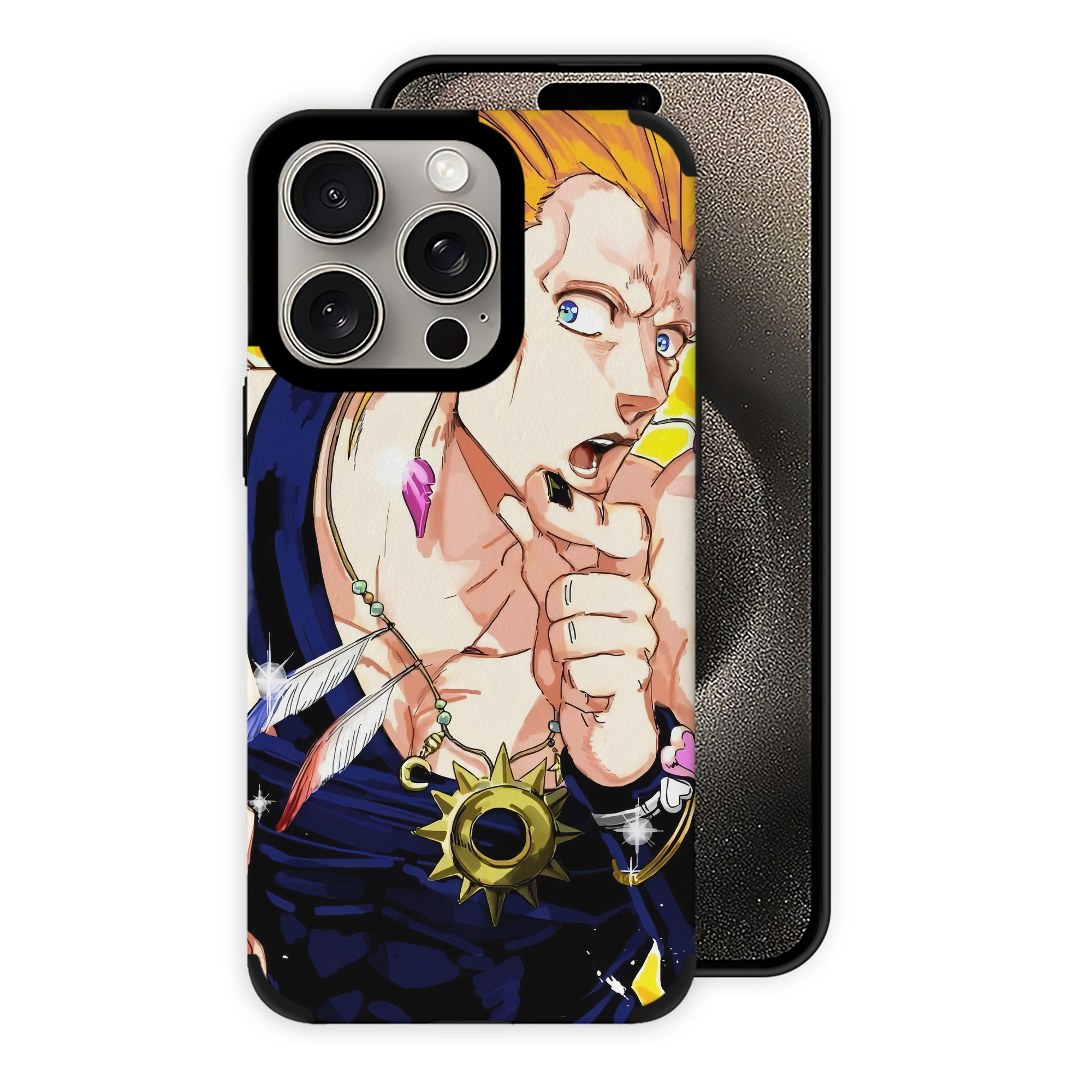 （画像用） ジョジョの奇妙な冒険 JoJo's Bizarre Adventure 【iPhone15ProMax対応】 PUレザー スマホケース 耐衝撃＆黄変防止