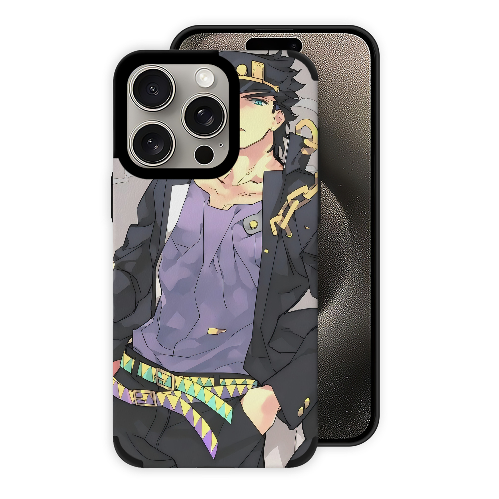 （画像用） ジョジョの奇妙な冒険 JoJo's Bizarre Adventure 【iPhone15ProMax対応】 PUレザー スマホケース 耐衝撃＆黄変防止