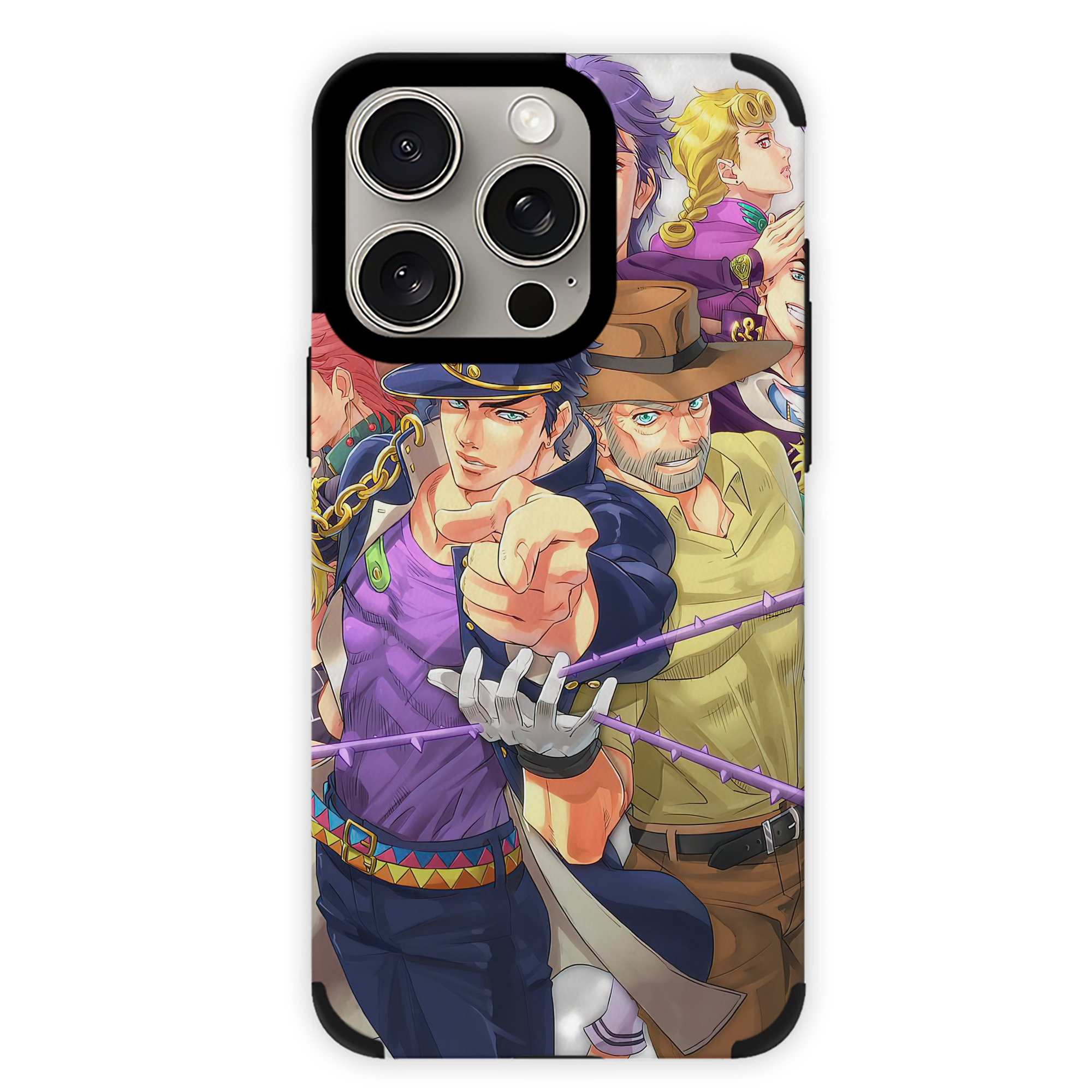 （画像用） ジョジョの奇妙な冒険 JoJo's Bizarre Adventure 【iPhone15ProMax対応】 PUレザー スマホケース 耐衝撃＆黄変防止
