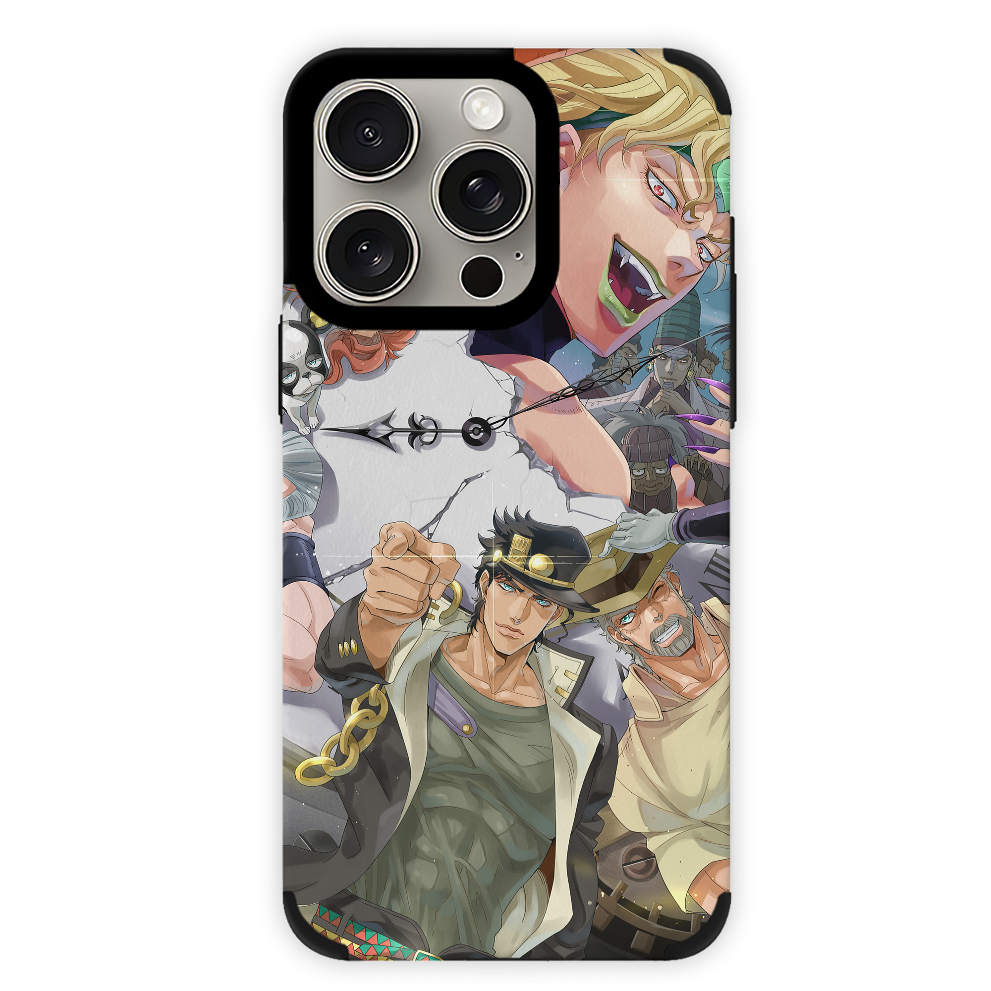 （画像用） ジョジョの奇妙な冒険 JoJo's Bizarre Adventure 【iPhone15ProMax対応】 PUレザー スマホケース 耐衝撃＆黄変防止
