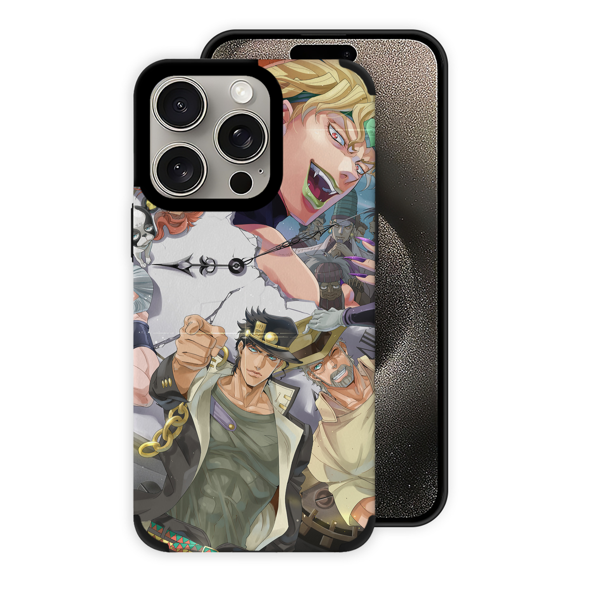 （画像用） ジョジョの奇妙な冒険 JoJo's Bizarre Adventure 【iPhone15ProMax対応】 PUレザー スマホケース 耐衝撃＆黄変防止