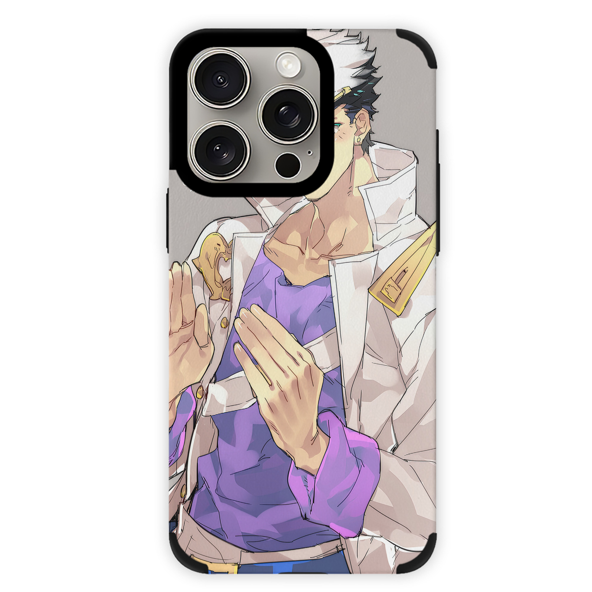（画像用） ジョジョの奇妙な冒険 JoJo's Bizarre Adventure 【iPhone15ProMax対応】 PUレザー スマホケース 耐衝撃＆黄変防止